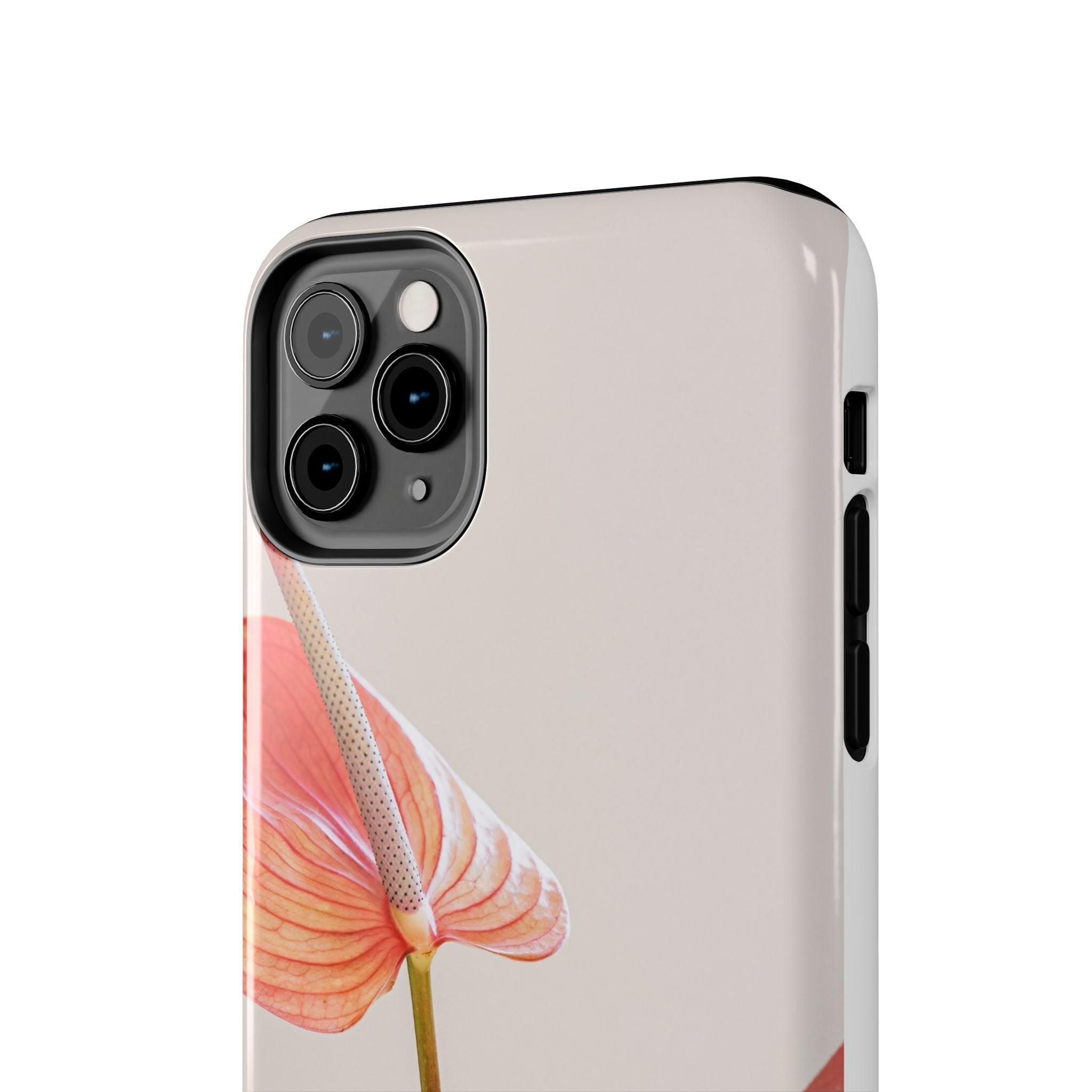 Orange Flower with Leaves Tough Phone Cases