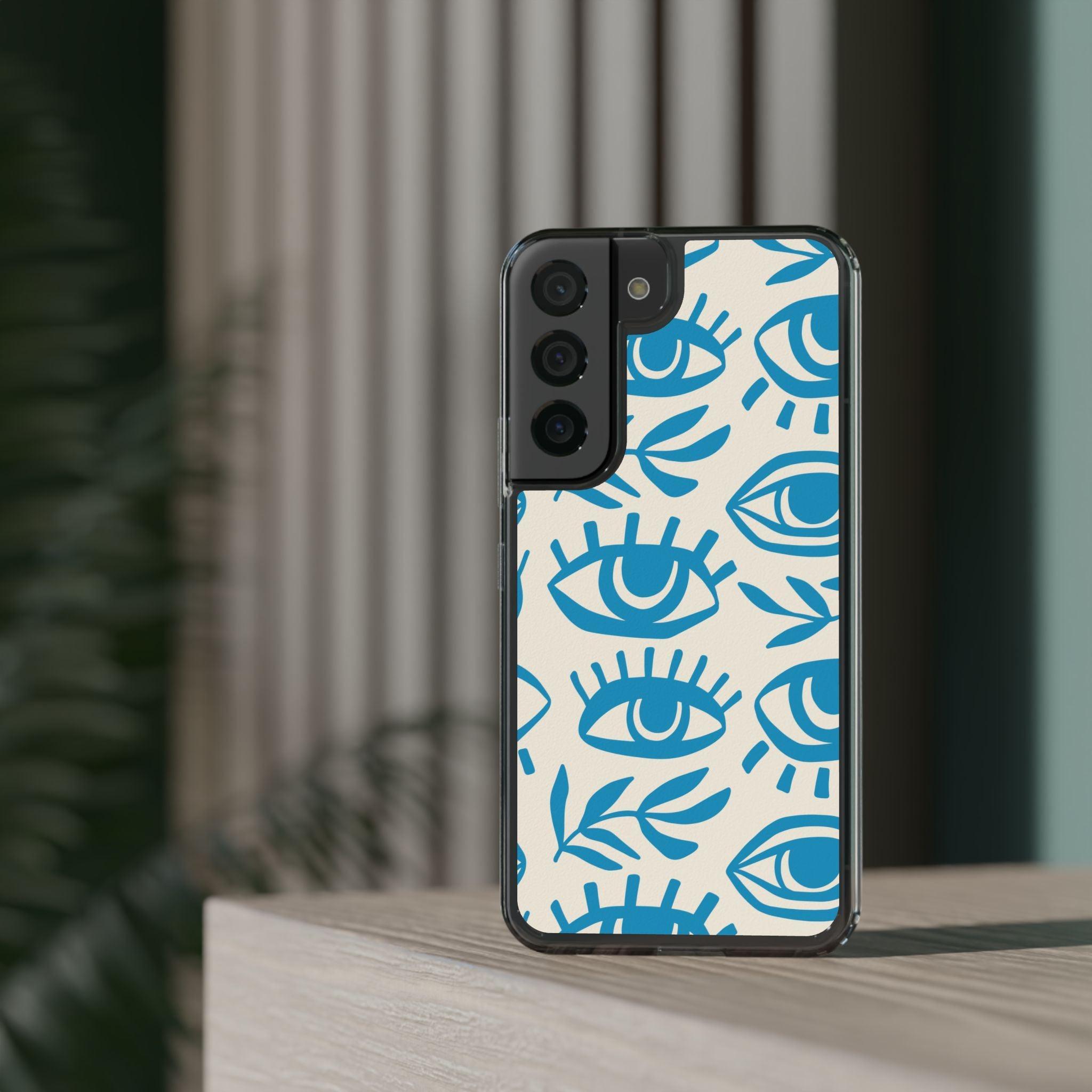 Eyes And Leaves  Pattern Clear Cases