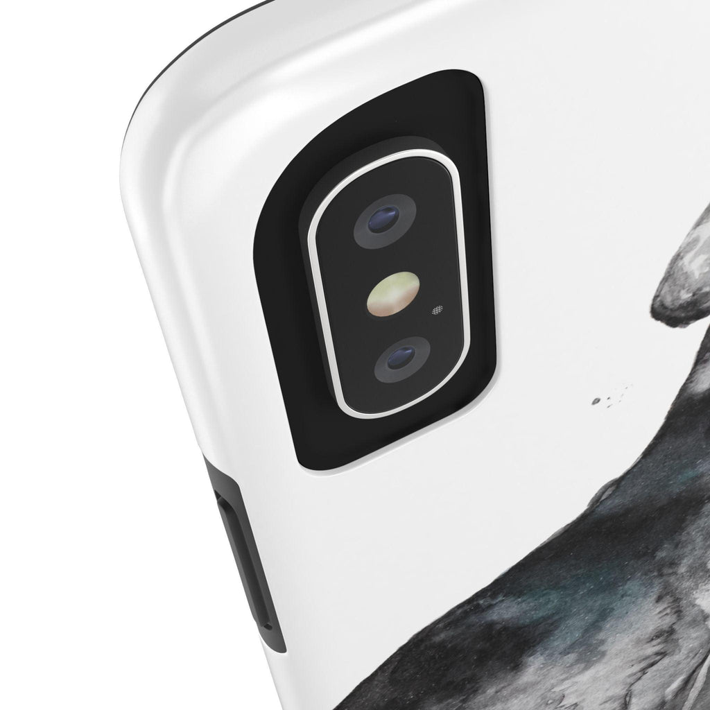 Black and White Dog Printed Tough Phone Cases