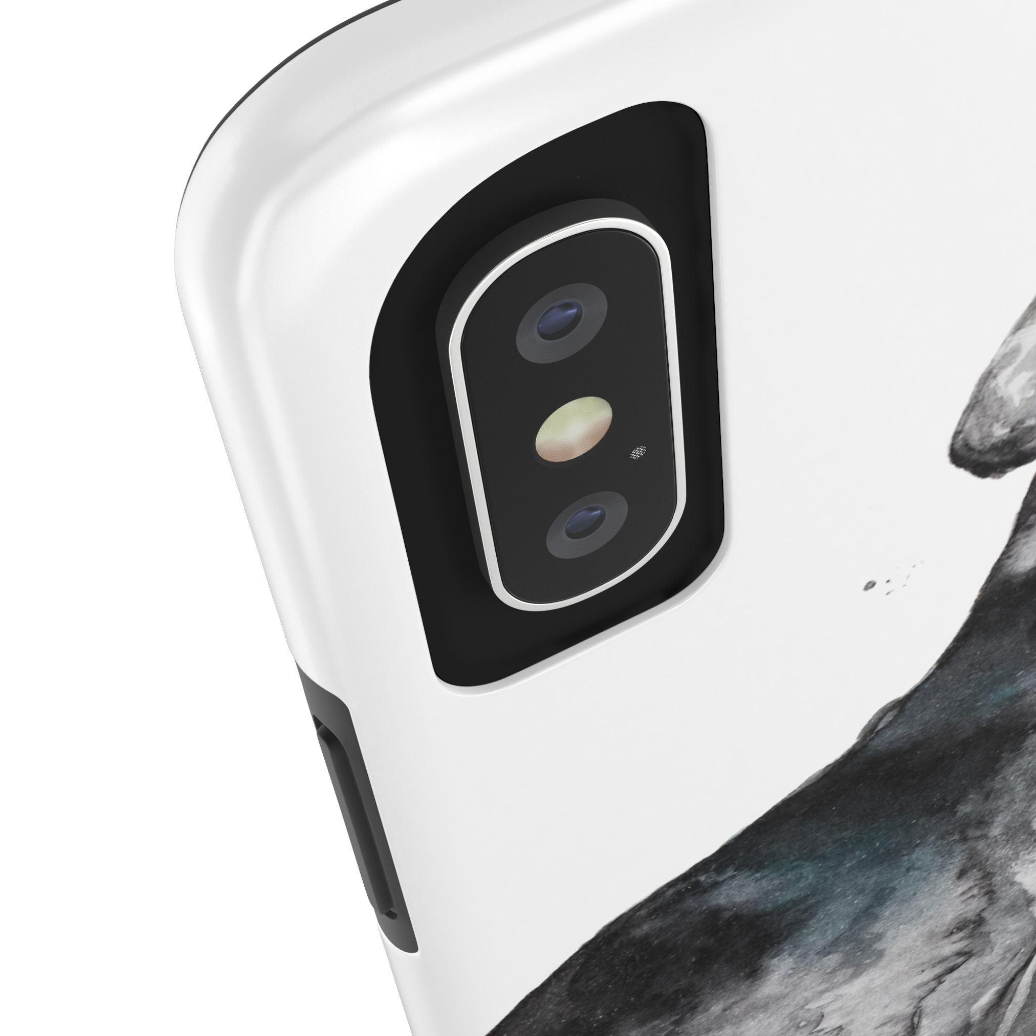 Black and White Dog Printed Tough Phone Cases