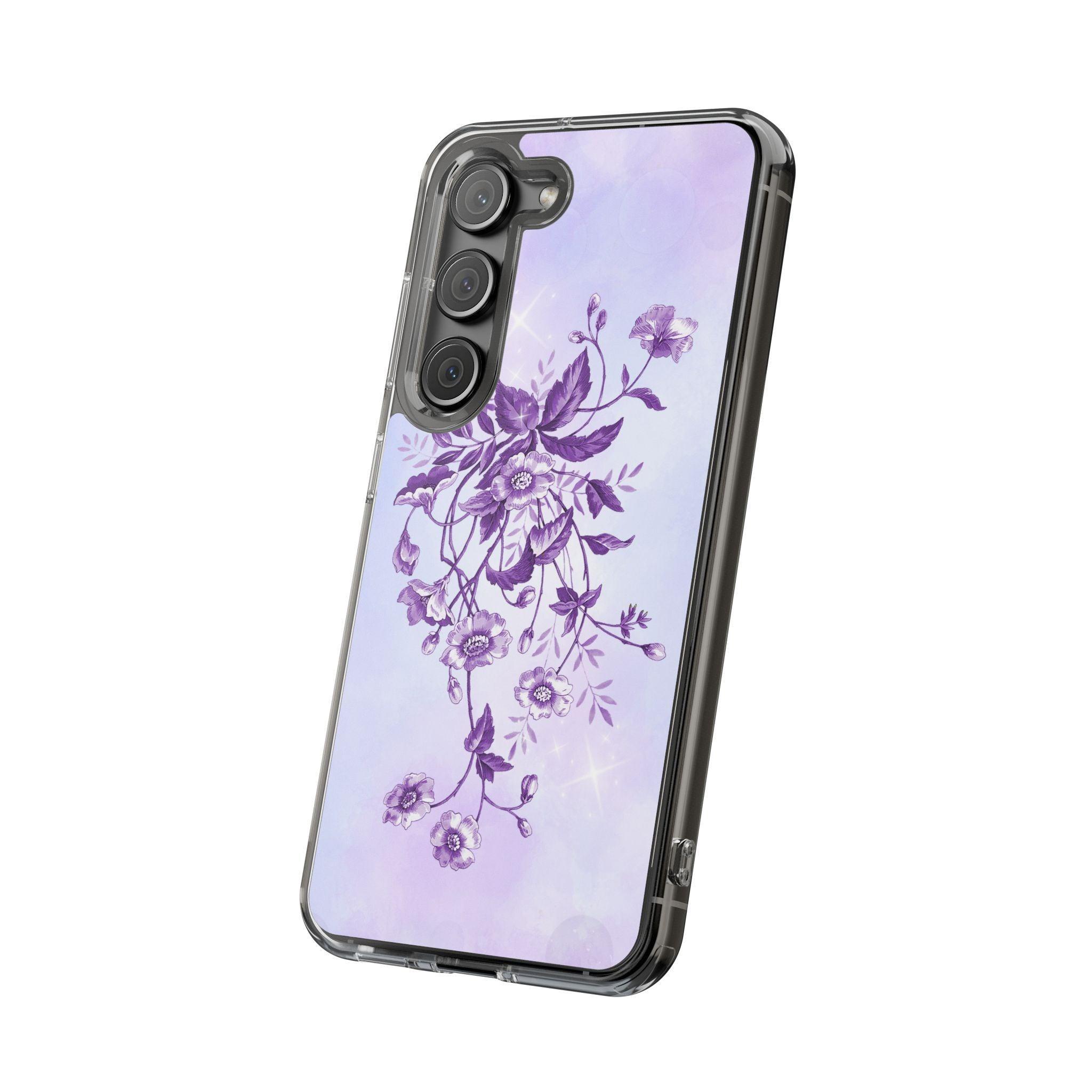 Floral design In Purple Clear Cases