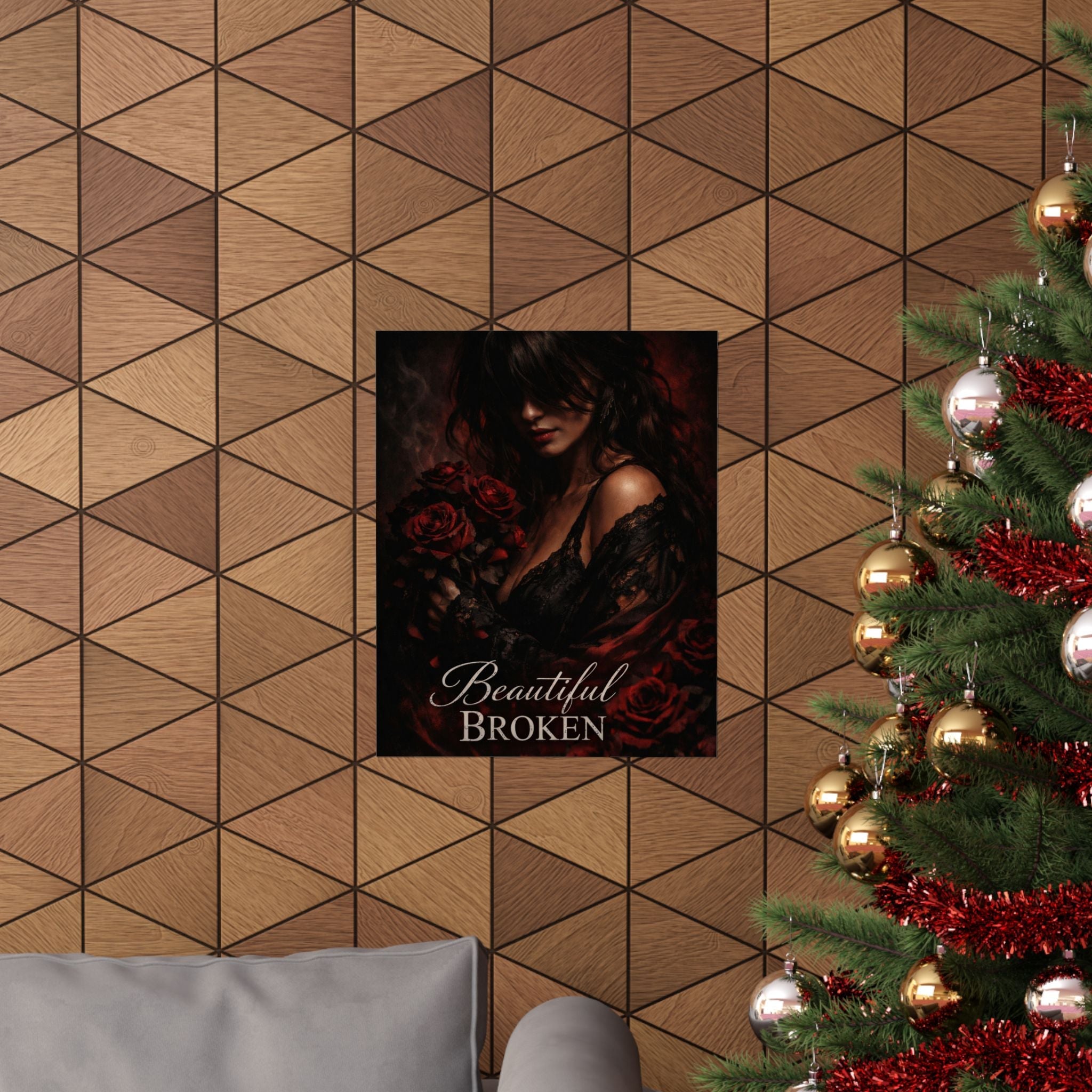 Beautifully Broken Matte Poster - Gothic Rose Portrait Wall Art