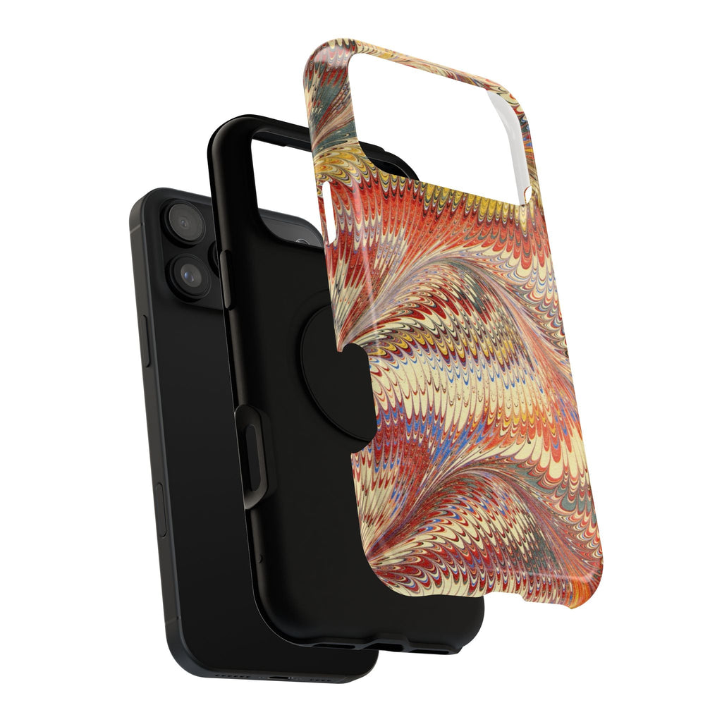 Rust and Gold Italian Vintage Marble Design Durable Phone Case for Apple + Samsung