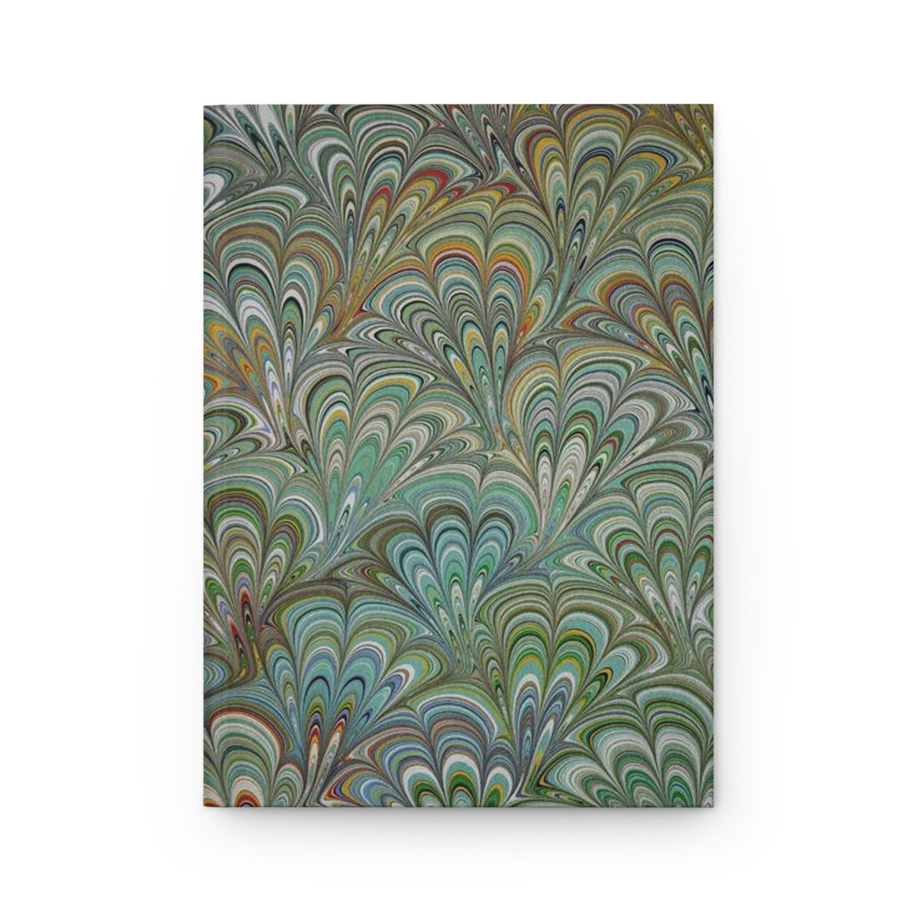 Green Peacock Vintage Italian Marbled Hardcover Journal