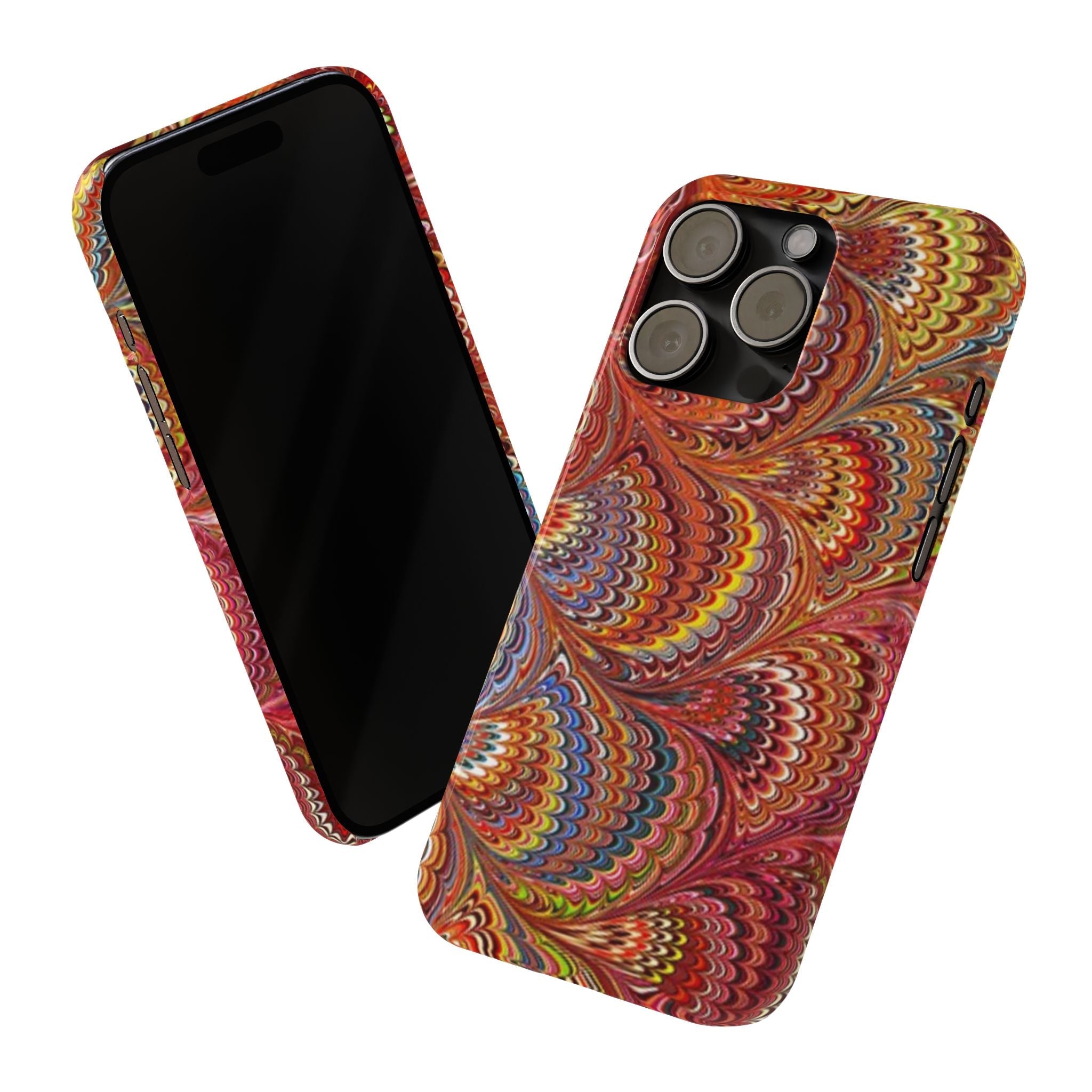 Italian Marbled Design, Red and Blue Pallet