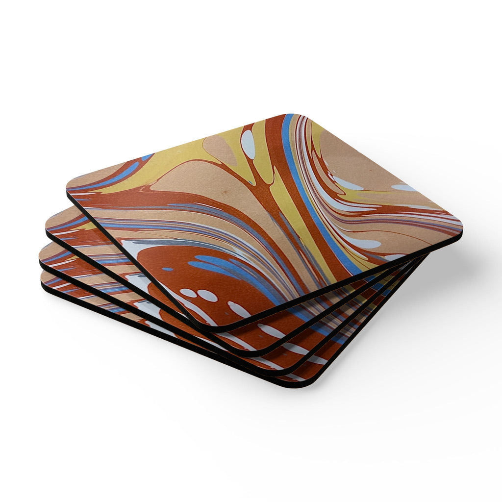 Italian Marbled Cork Coaster Set, Modern Minimalist Drink Coasters (4-Pack)