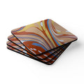Italian Marbled Cork Coaster Set, Modern Minimalist Drink Coasters (4-Pack)
