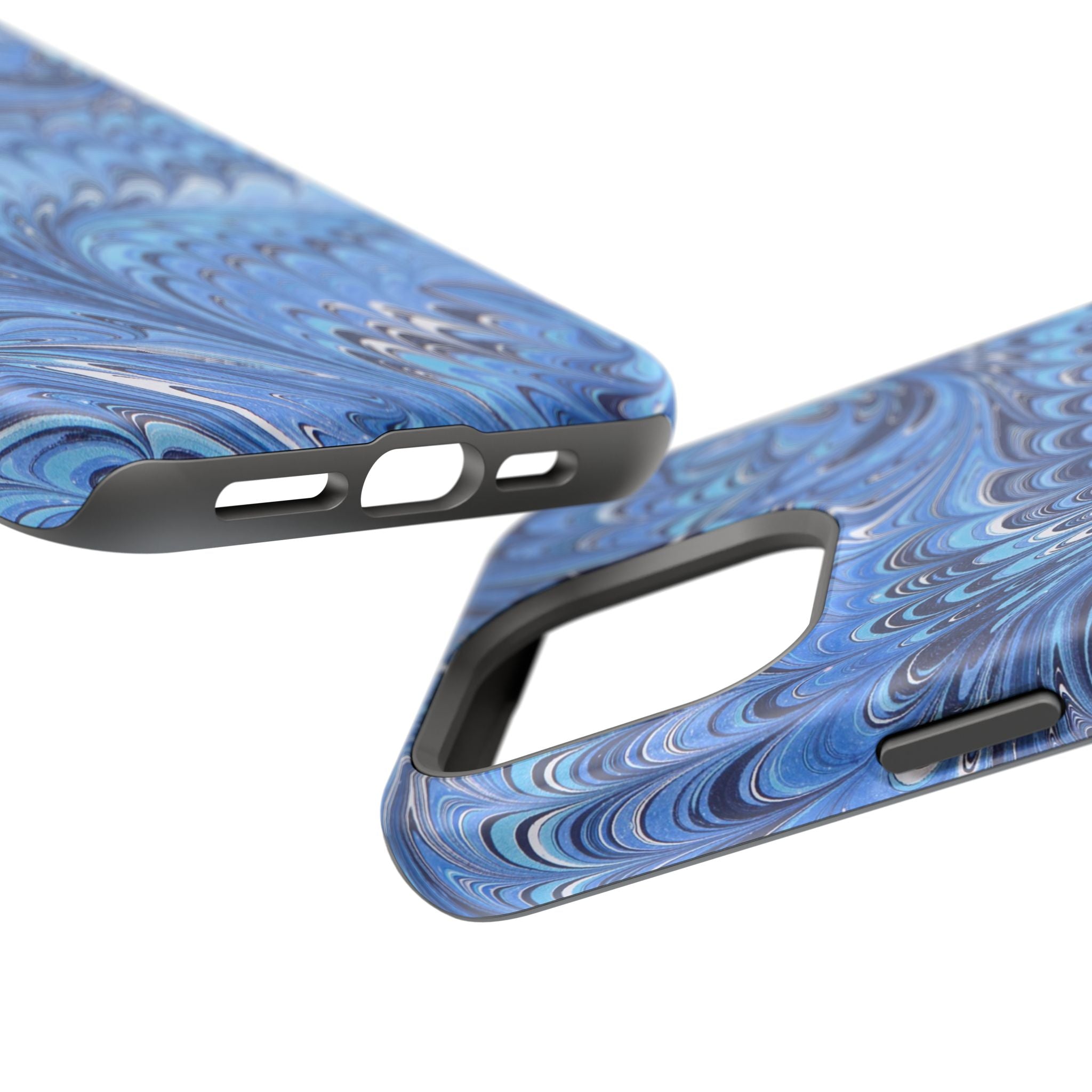 Blue Marbled Swirl Phone Case - Dual Layer Case