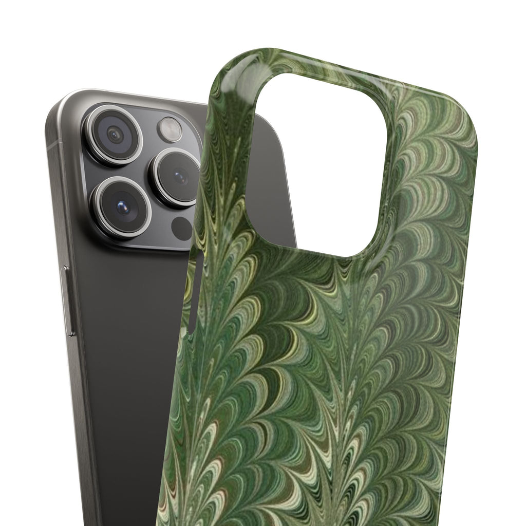 Green Marbled Phone Case