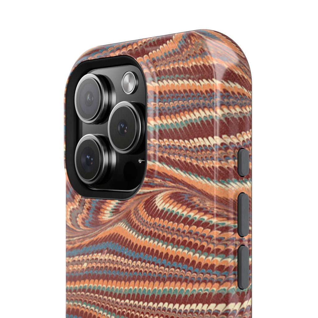 Neutrals Burgundy, Beige, Rust Hues Italian Vintage Marble Design Phone Case for Apple + Samsung