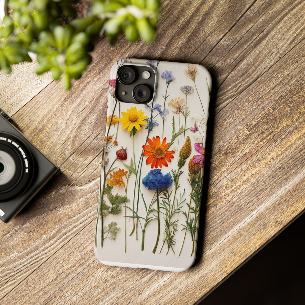 Floral Phone Cases, Slim Protective Cover, Pressed Flowers Design, iPhone 17 Case, Botanical Phone Accessories, Floral Theme Phone Case