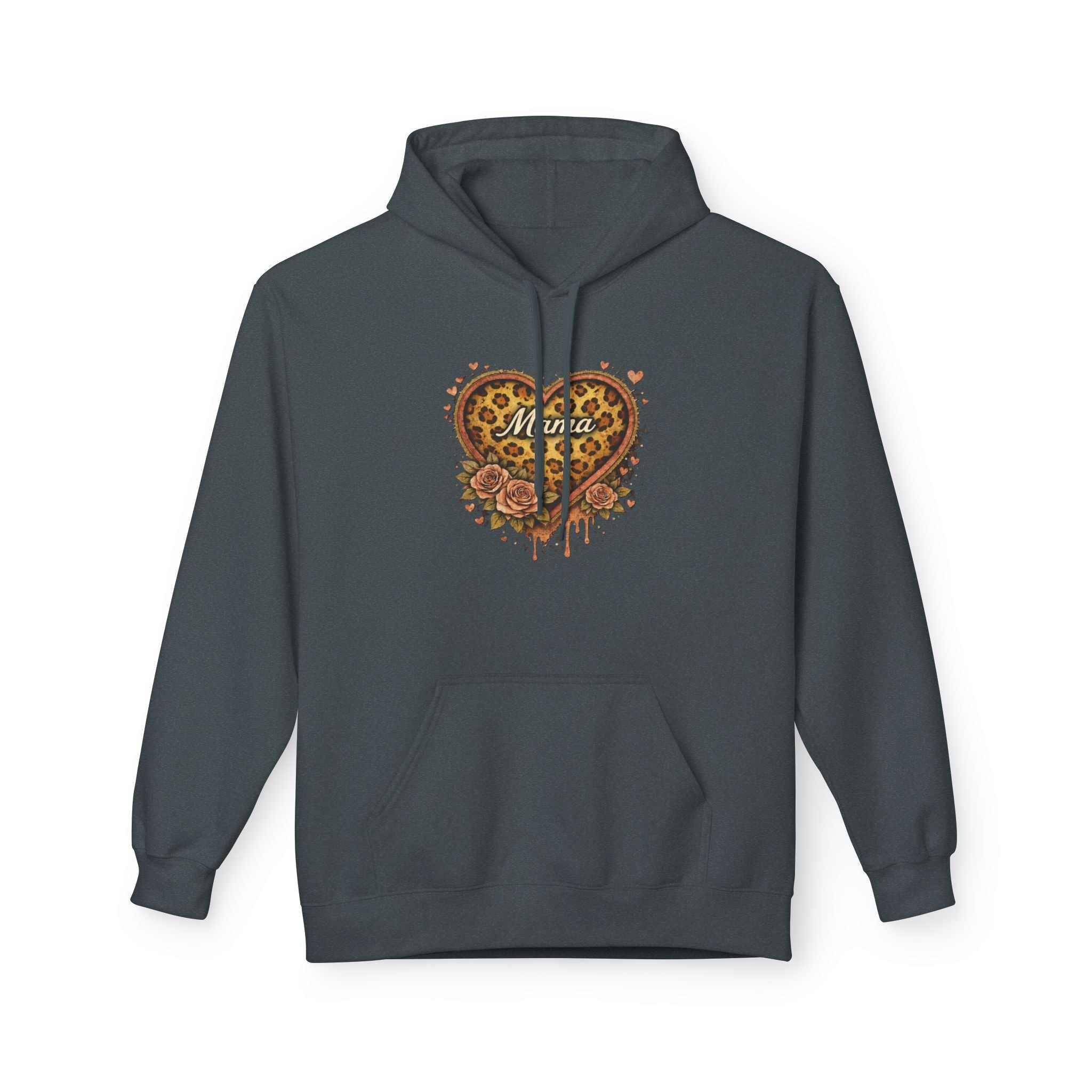 Leopard Heart Hoodie — Floral Animal Print Pullover