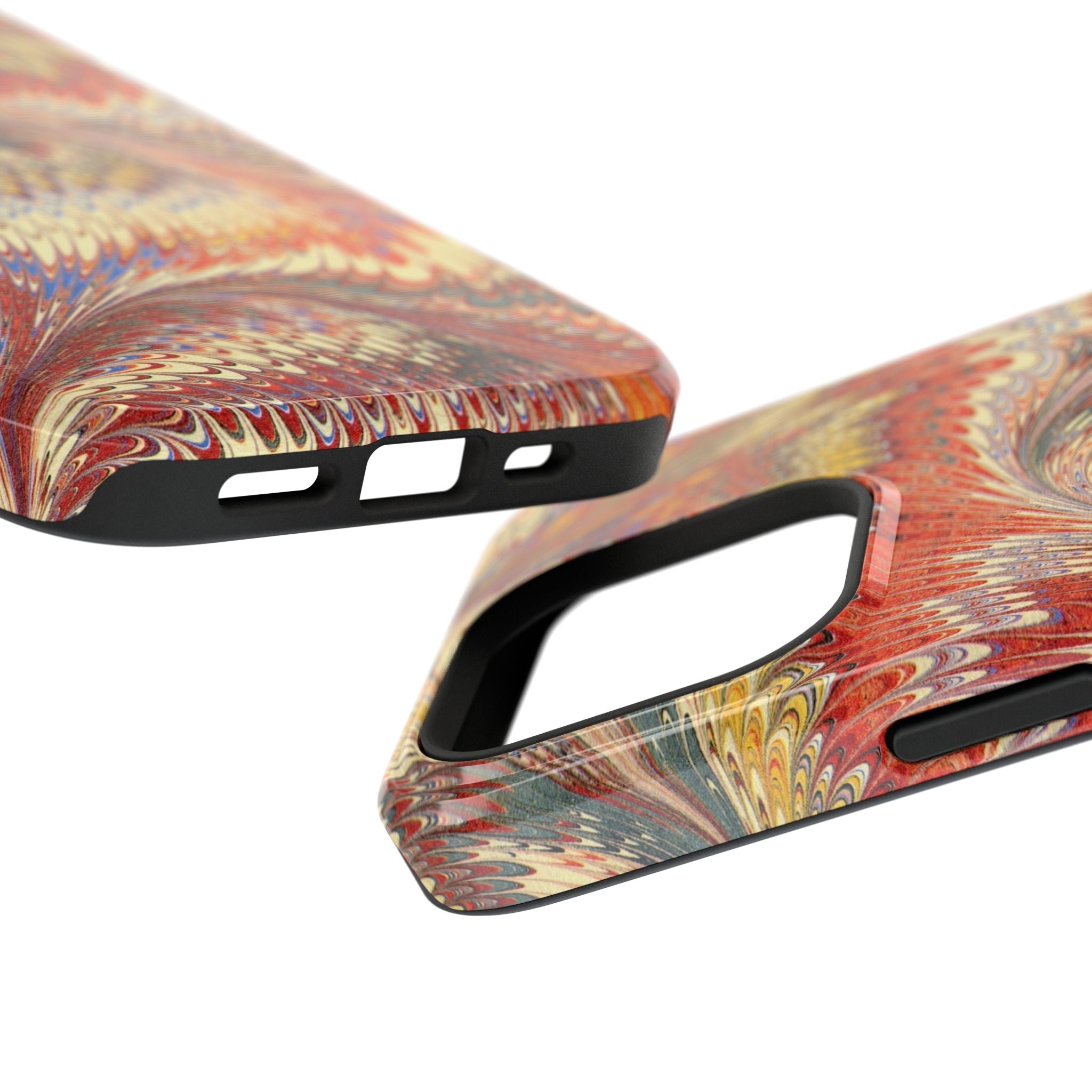 Rust and Gold Italian Vintage Marble Design Durable Phone Case for Apple + Samsung
