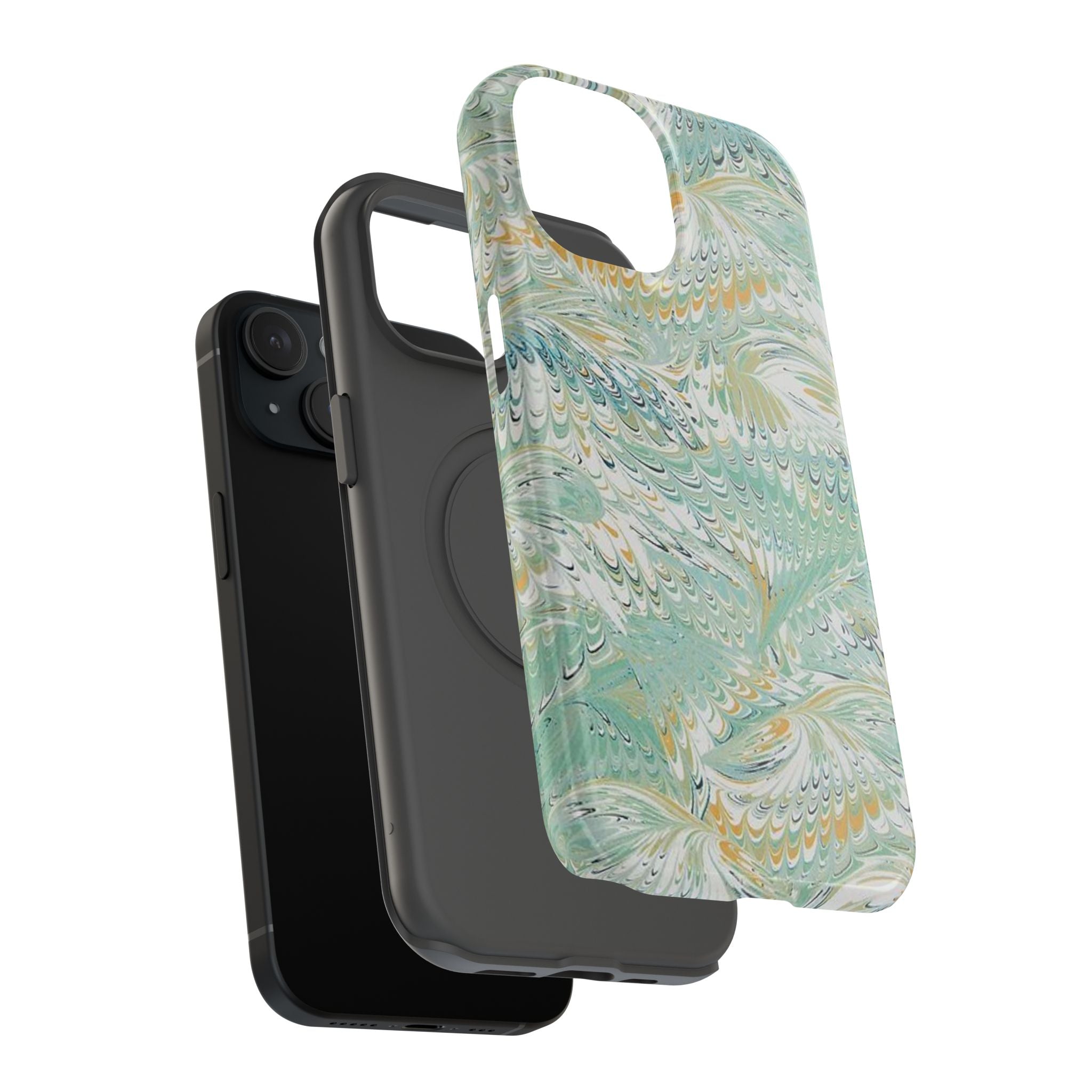 Mint Green Marbled Swirl Phone Case - Dual Layer