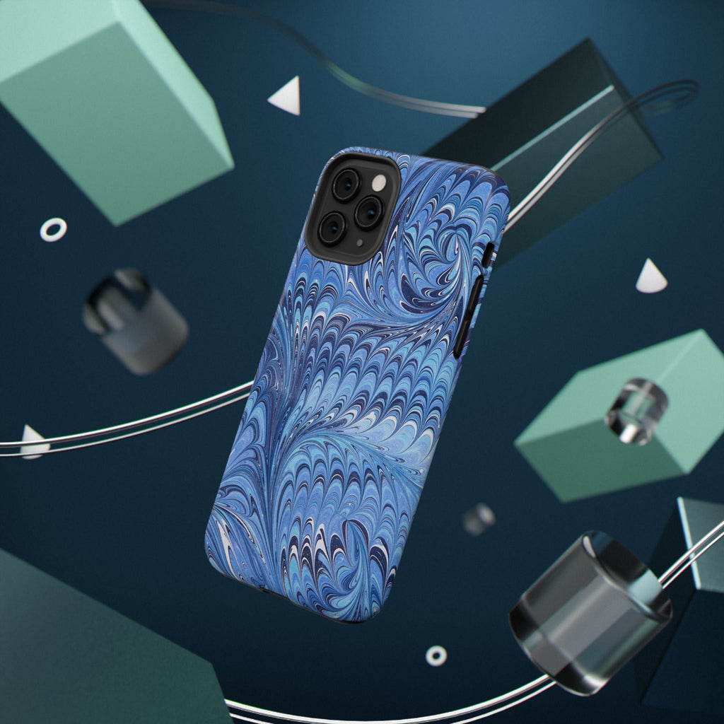 Blue Marbled Swirl Phone Case - Dual Layer Case
