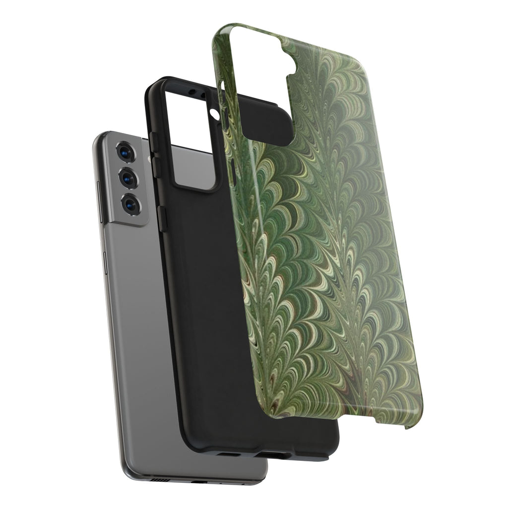 Deep Green Marble Italian Tough Phone Case — Durable Marbled Phone Case