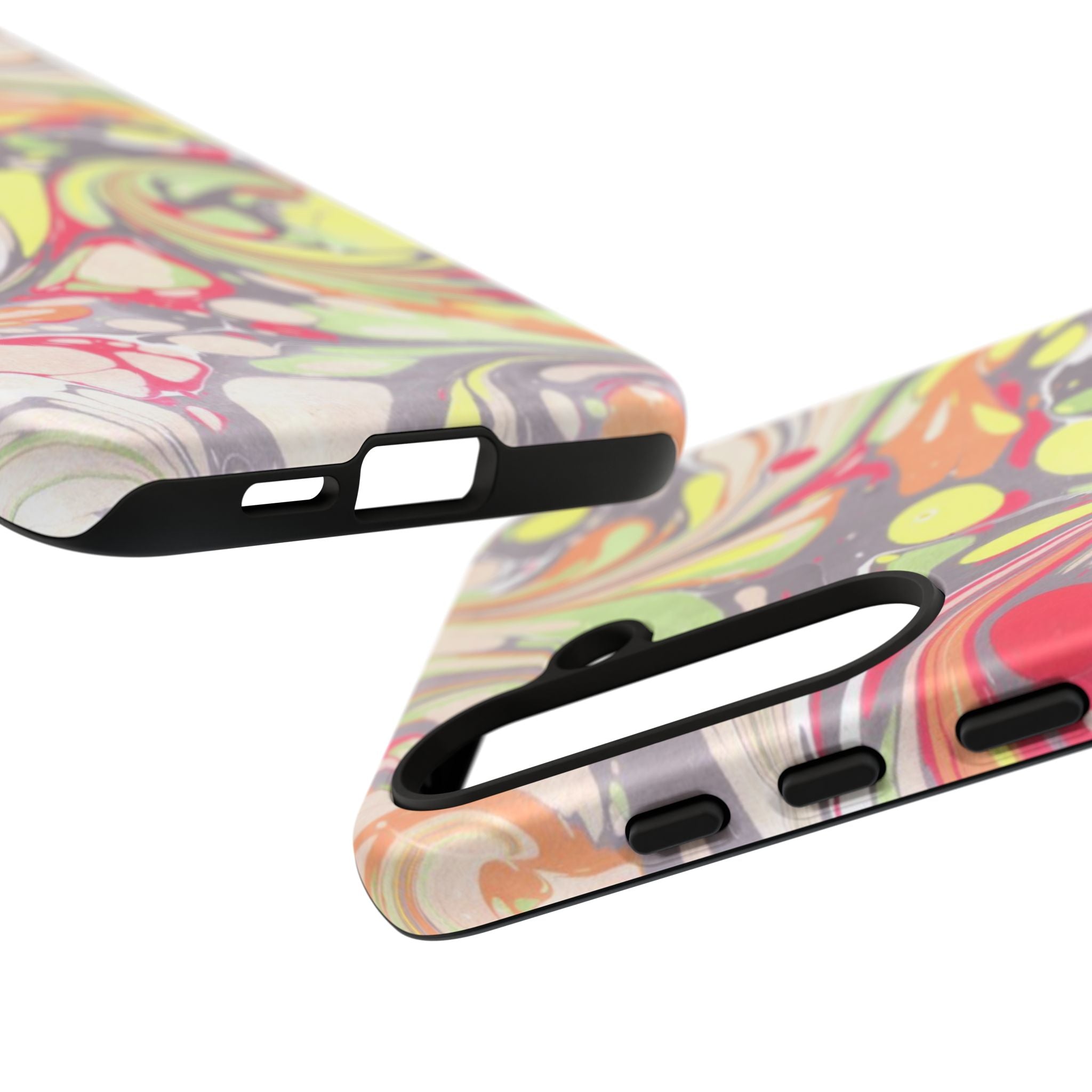 Yellow and Pink Swirl Marbled Italian Phone Case - Dual Layer - Matte or Glossy
