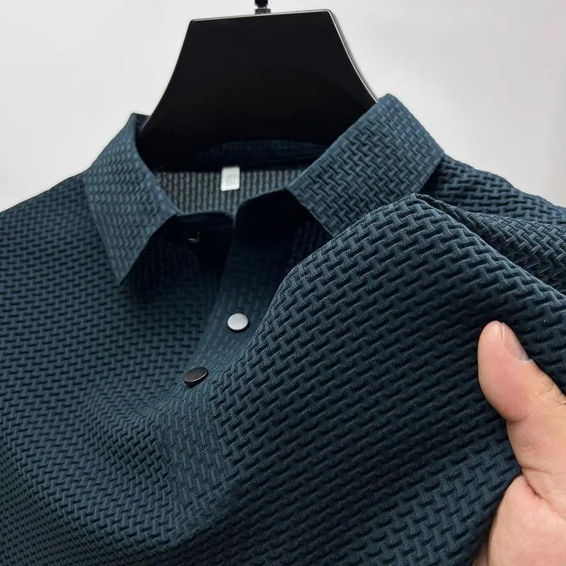 New Men’s Business Casual Bone Flower Polo – Effortless Style, All-Day Comfort