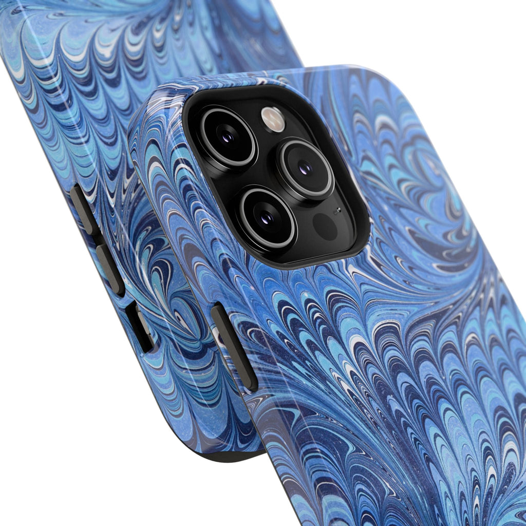 Blue Marbled Swirl Phone Case - Dual Layer Case