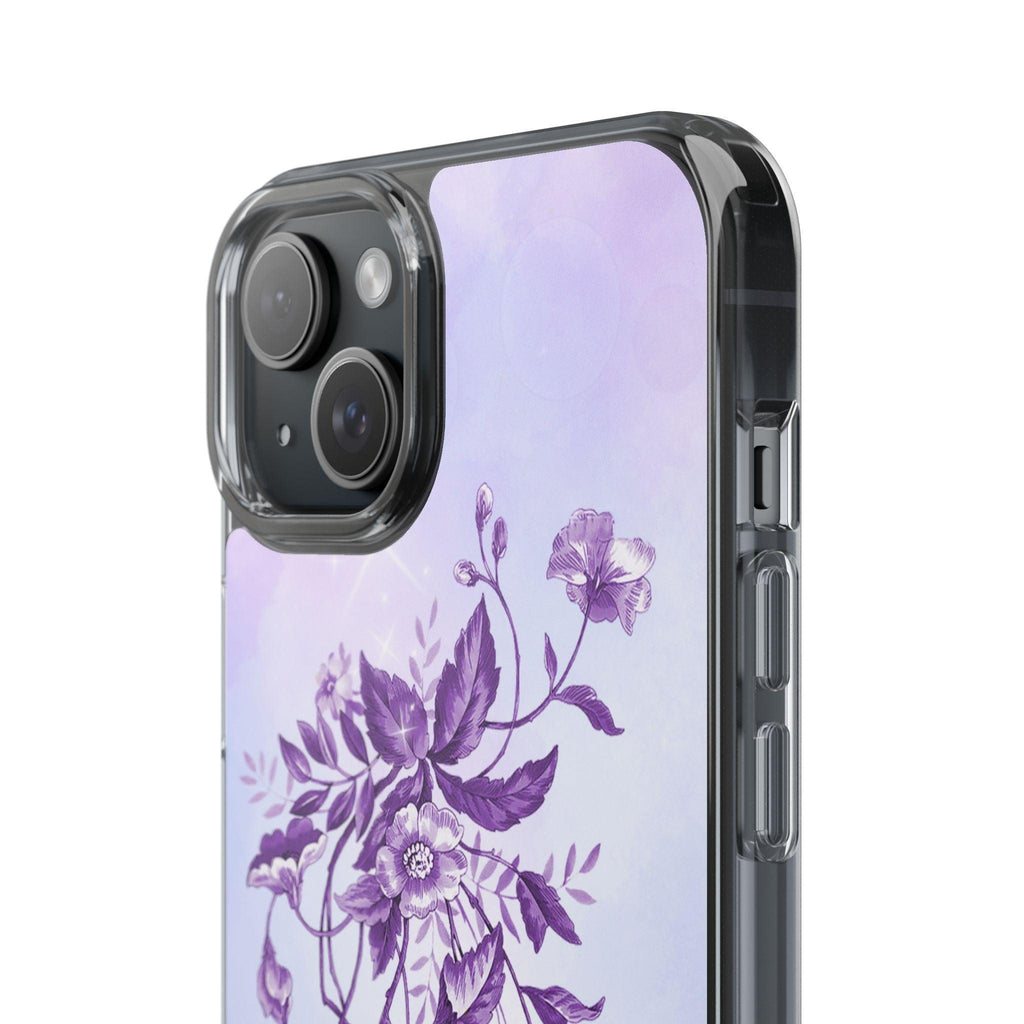 Floral design In Purple Clear Cases