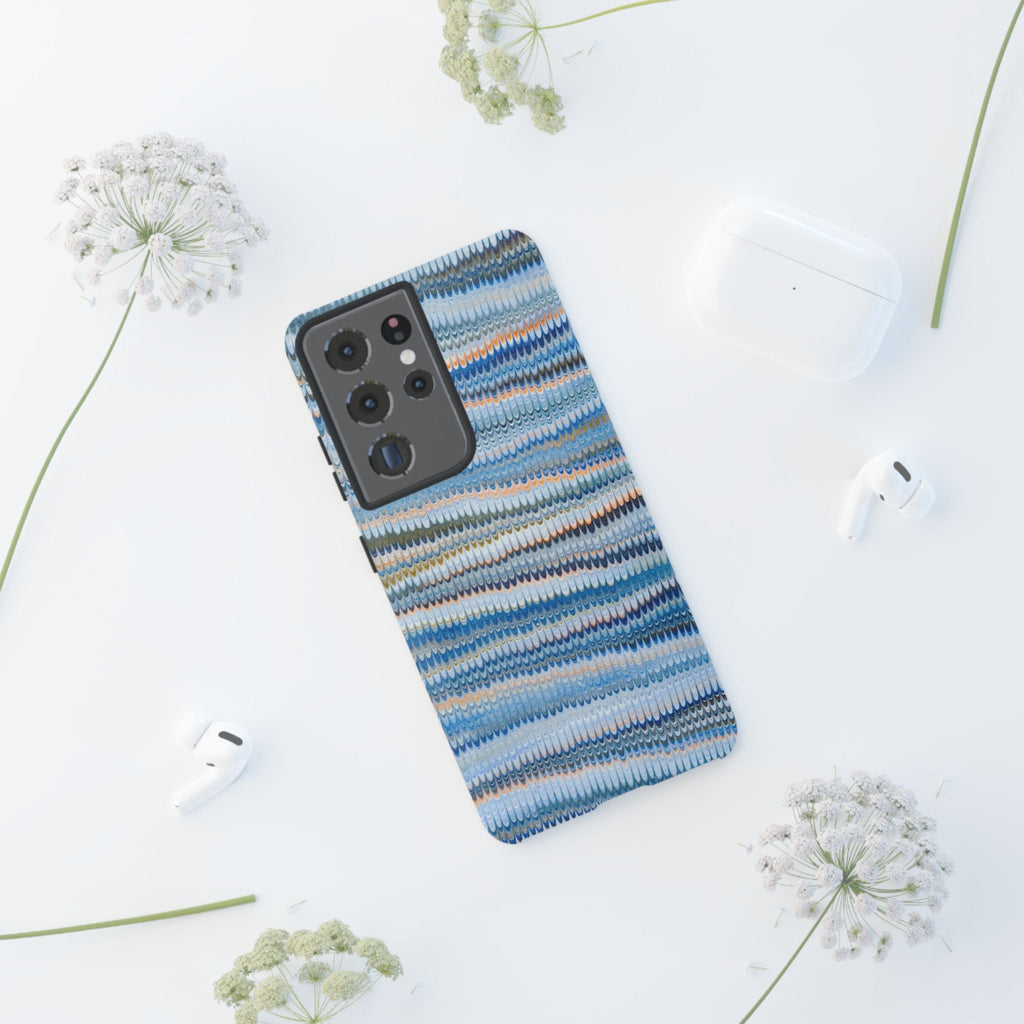 Blue Marbled Phone Cases iPhone 16 + Samsung + Apple + Google