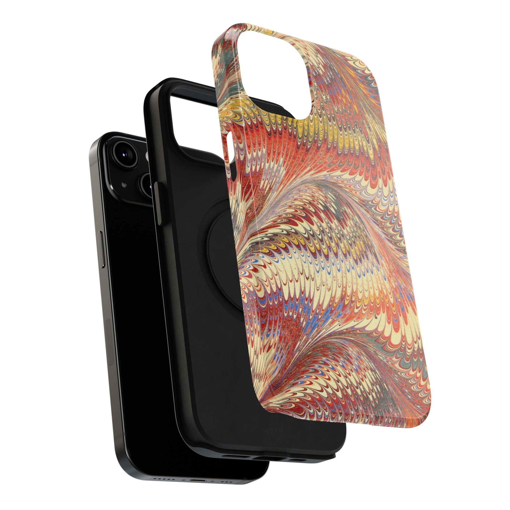 Rust and Gold Italian Vintage Marble Design Durable Phone Case for Apple + Samsung