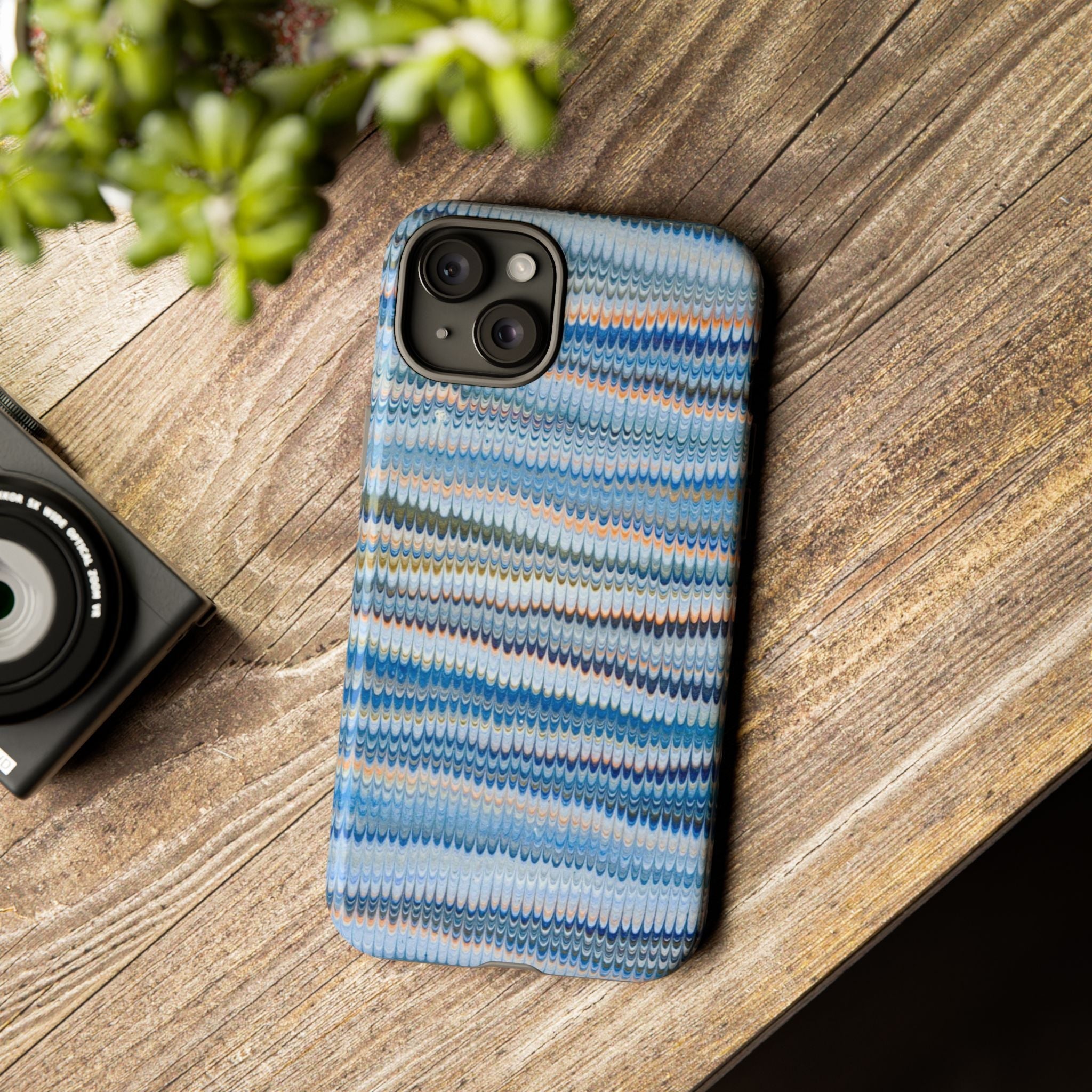Blue Marbled Phone Cases iPhone 16 + Samsung + Apple + Google
