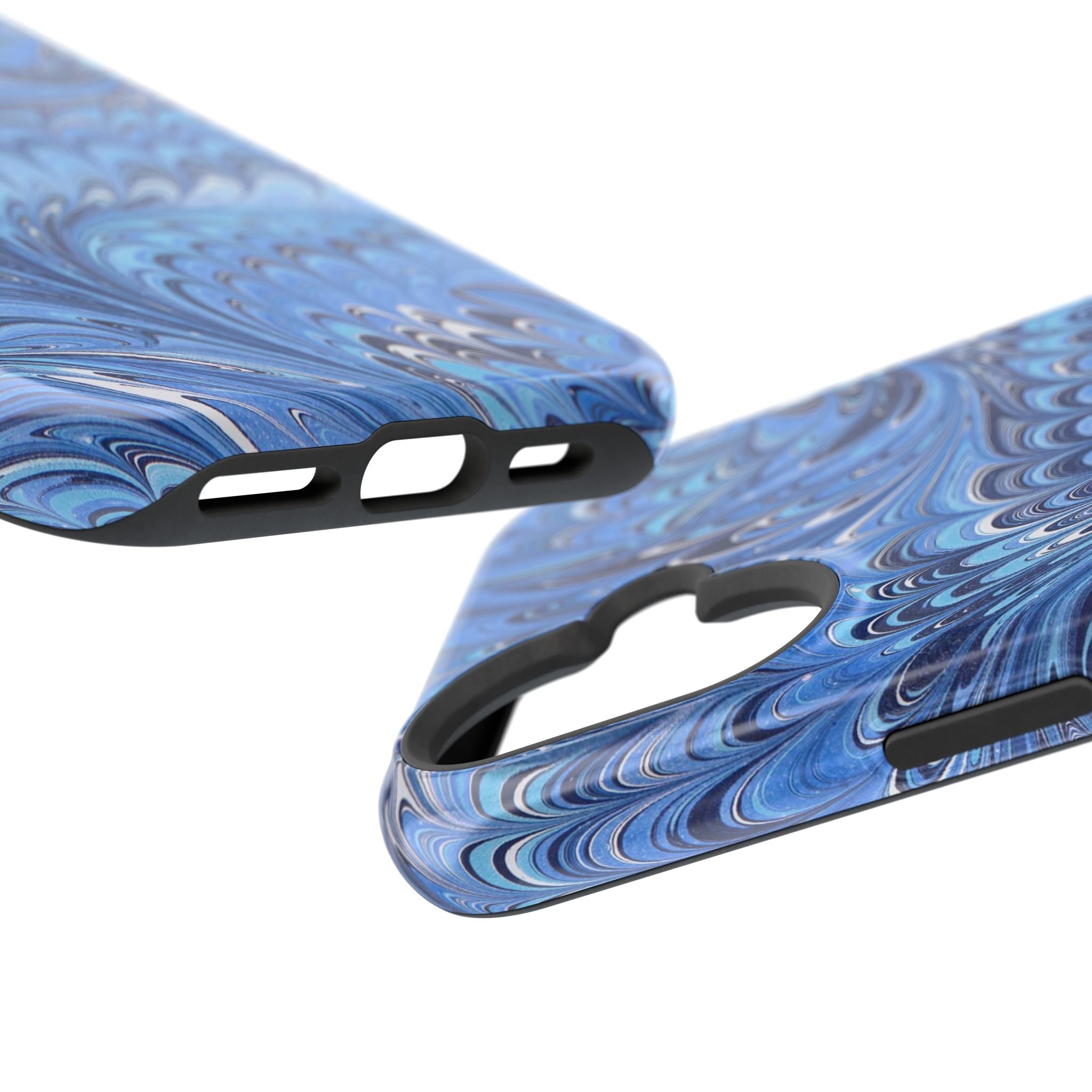 Blue Marbled Swirl Phone Case - Dual Layer Case