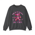 Crewneck Sweatshirt — 'This Is As Lovable As I Get' Pink Heart Teddy Graphic