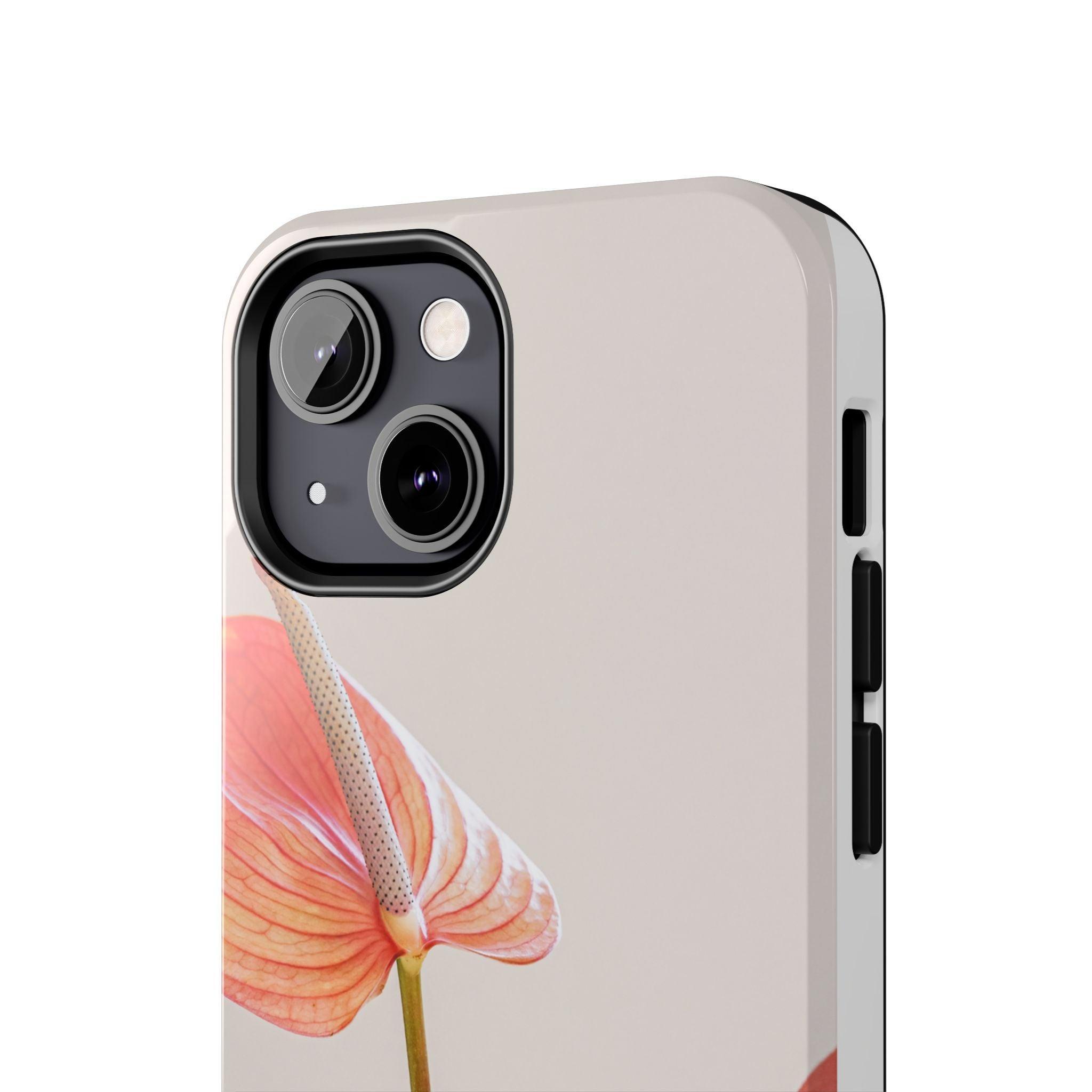 Orange Flower with Leaves Tough Phone Cases