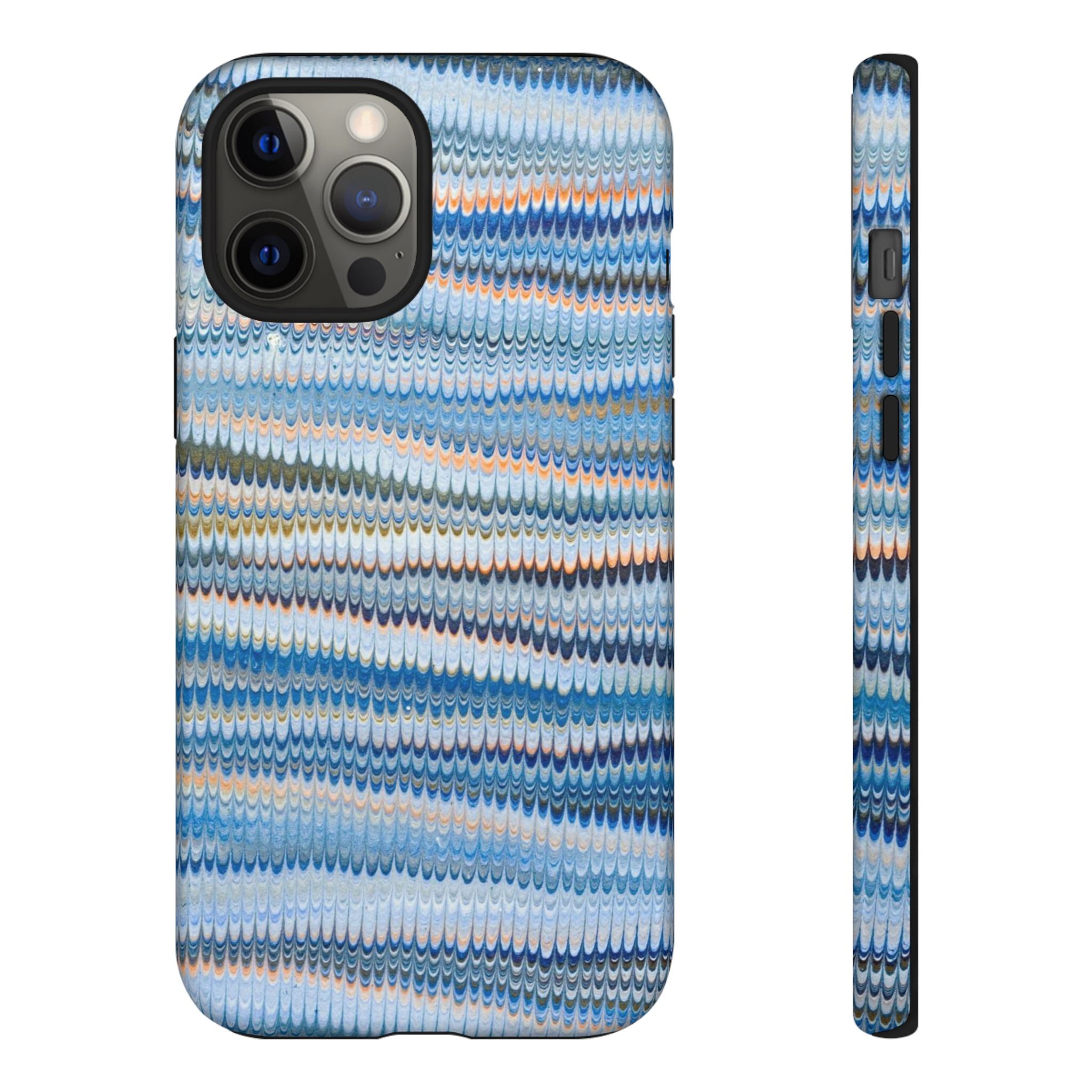 Blue Marbled Phone Cases iPhone + Samsung - all models, Vintage Marbled Design - Tough Cases