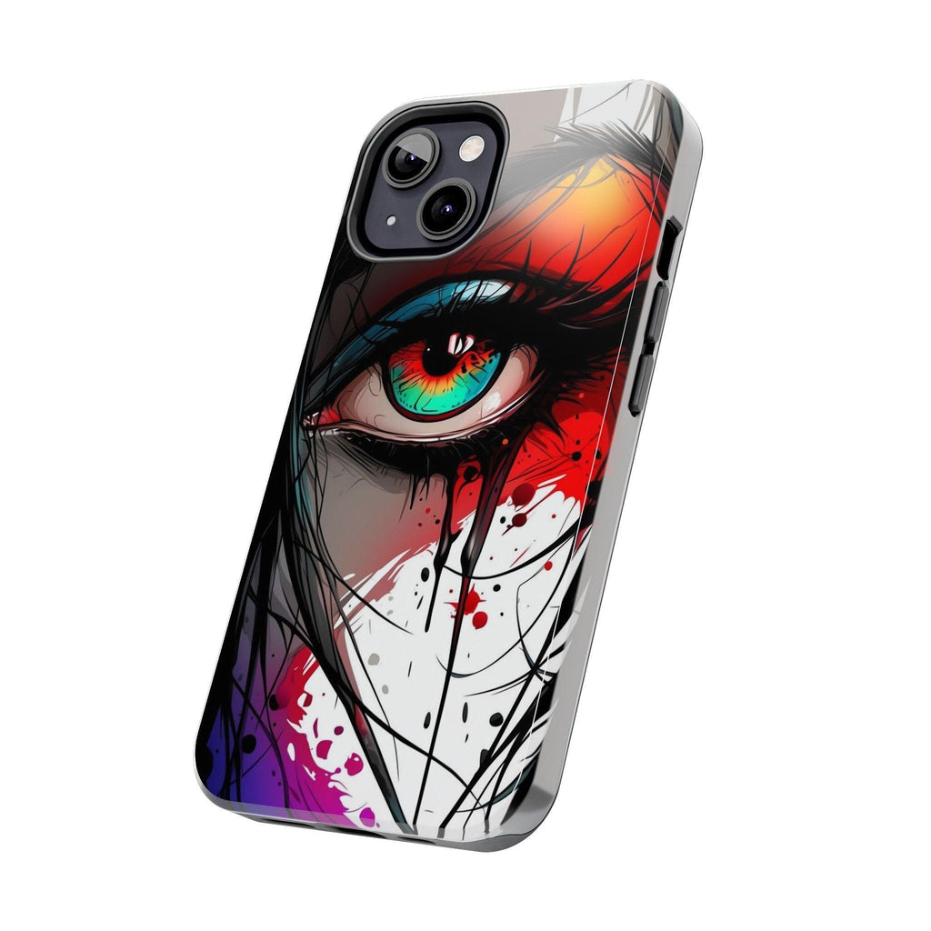 Girl Colorful Eye Painted Printed Tough Phone Case for iPhone & Samsung Galaxy - Artistic & Vibrant Design