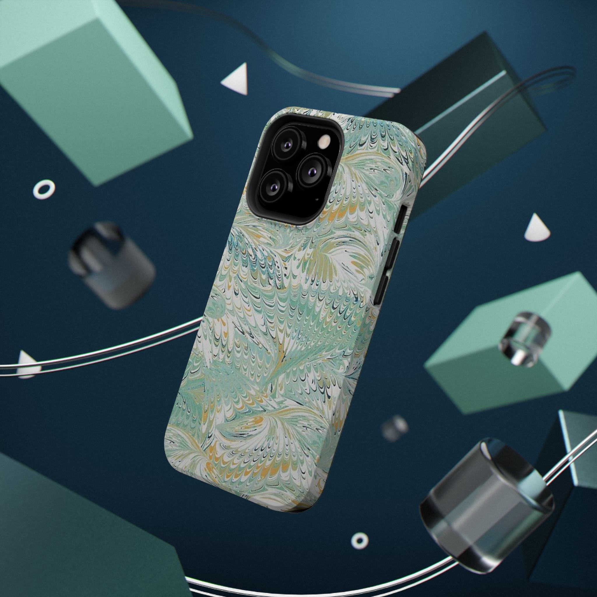 Mint Green Marbled Swirl Phone Case - Dual Layer