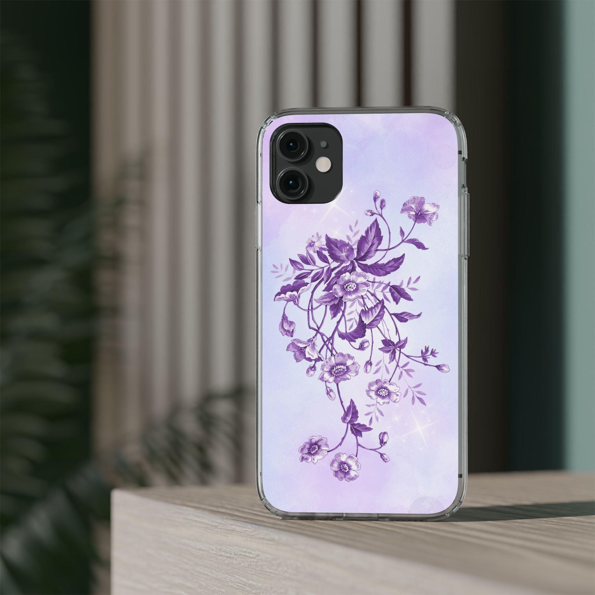 Floral design In Purple Clear Cases