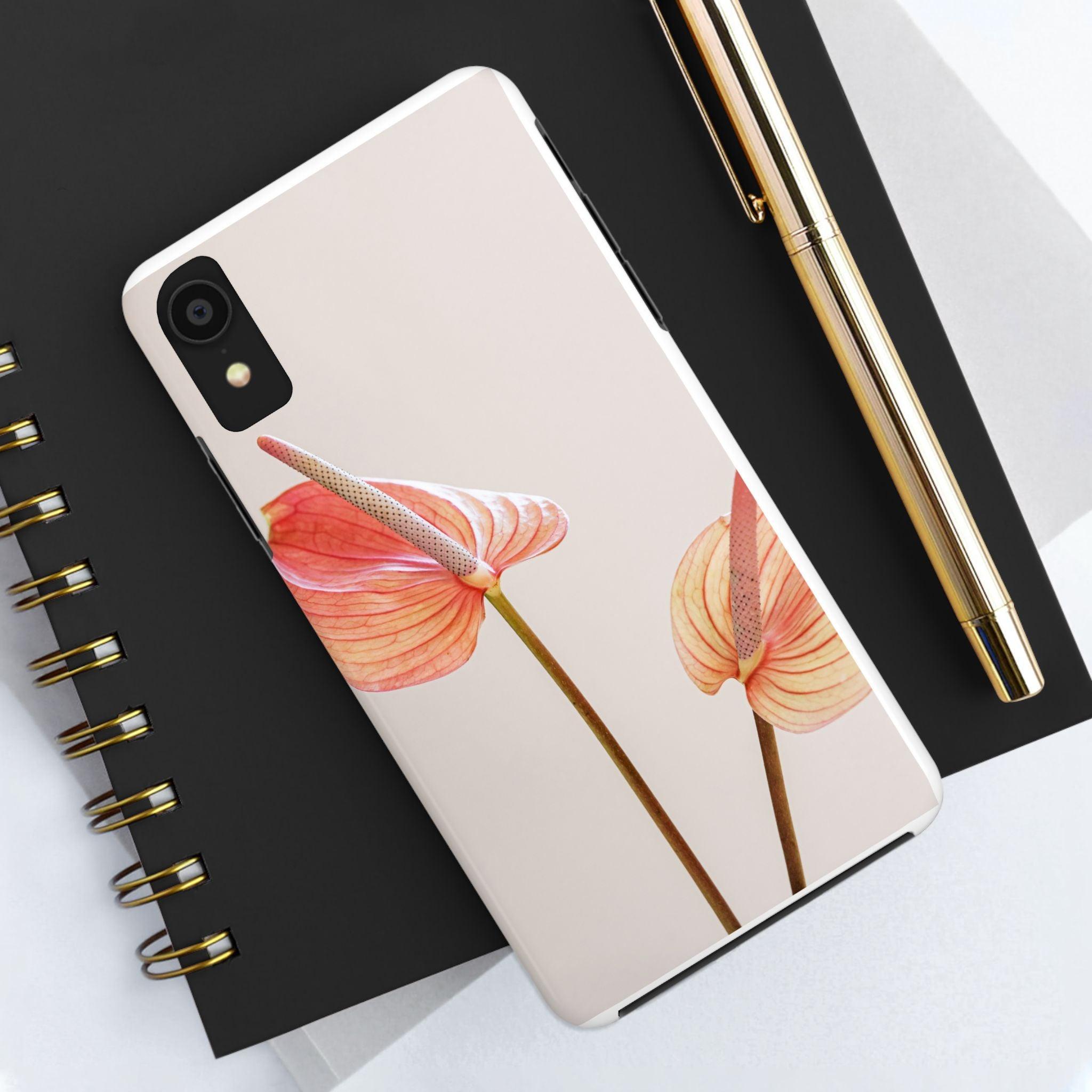 Orange Flower with Leaves Tough Phone Cases