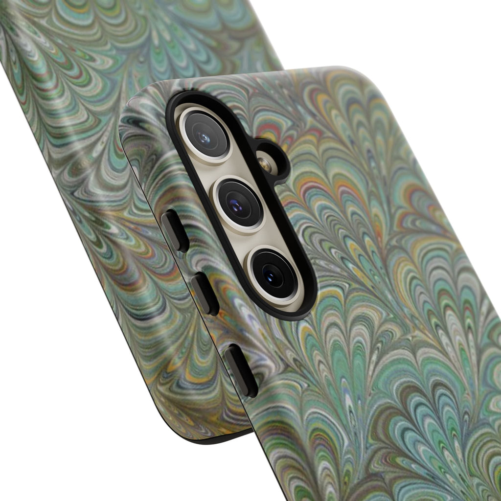 Green Peacock Marbled Phone Case — "Tough Cases" Ultra-Tough Protective Cover