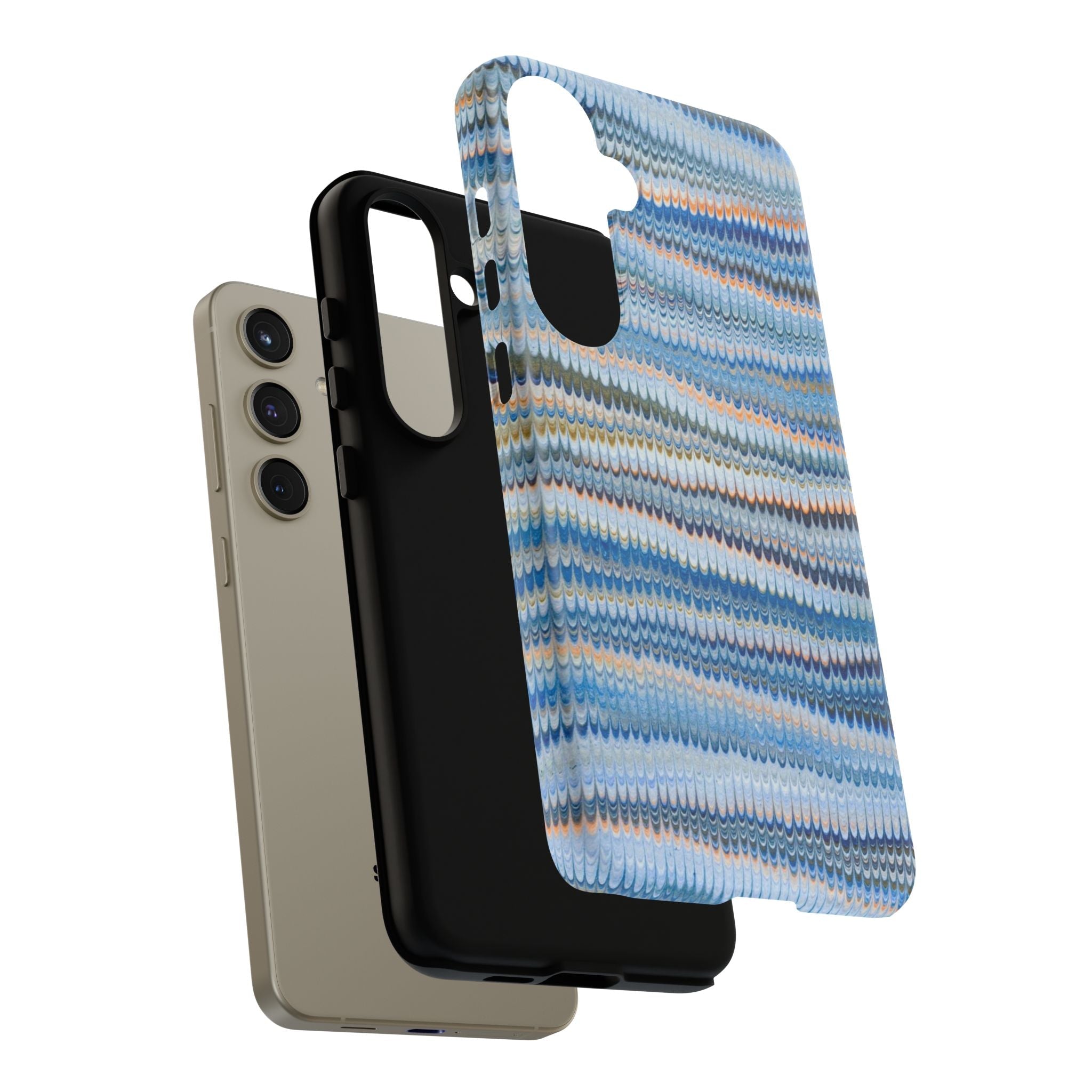 Blue Marbled Phone Cases iPhone 16 + Samsung + Apple + Google