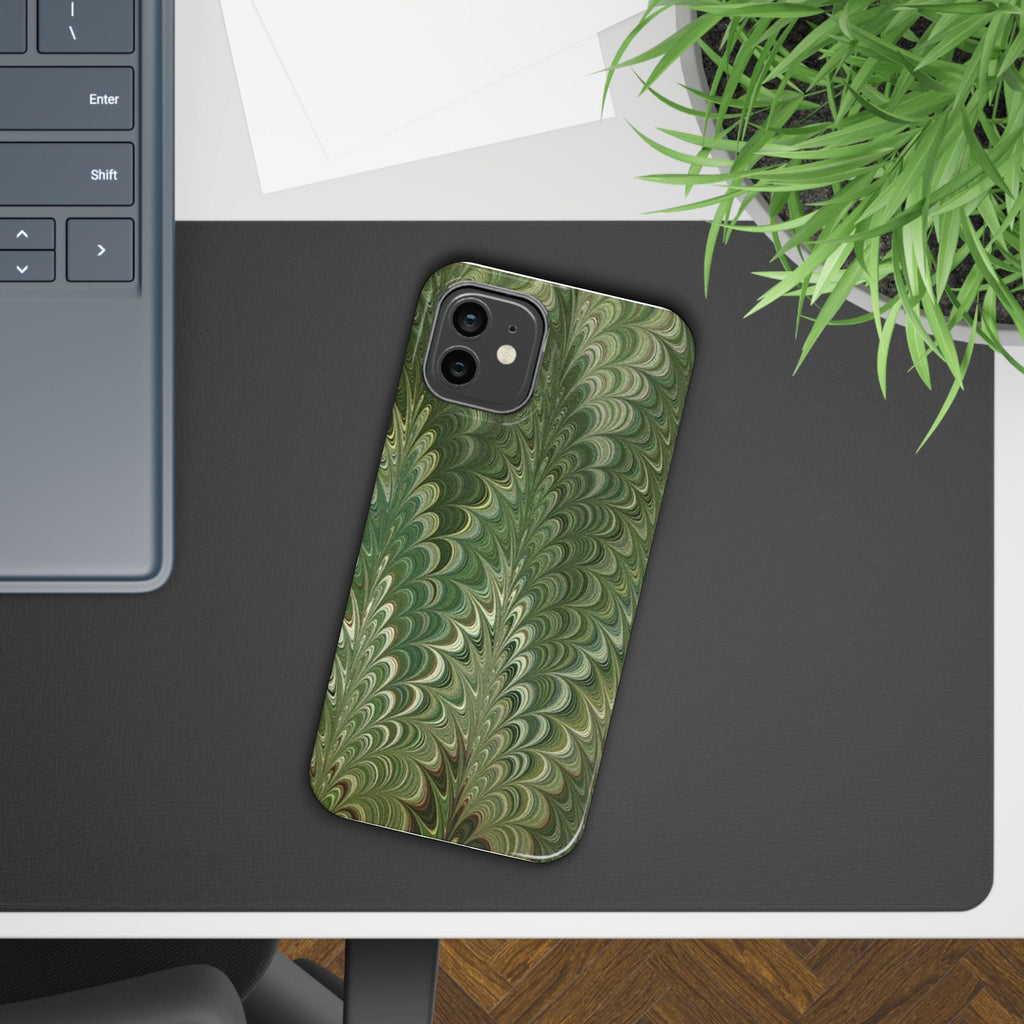 Green Marbled Phone Case