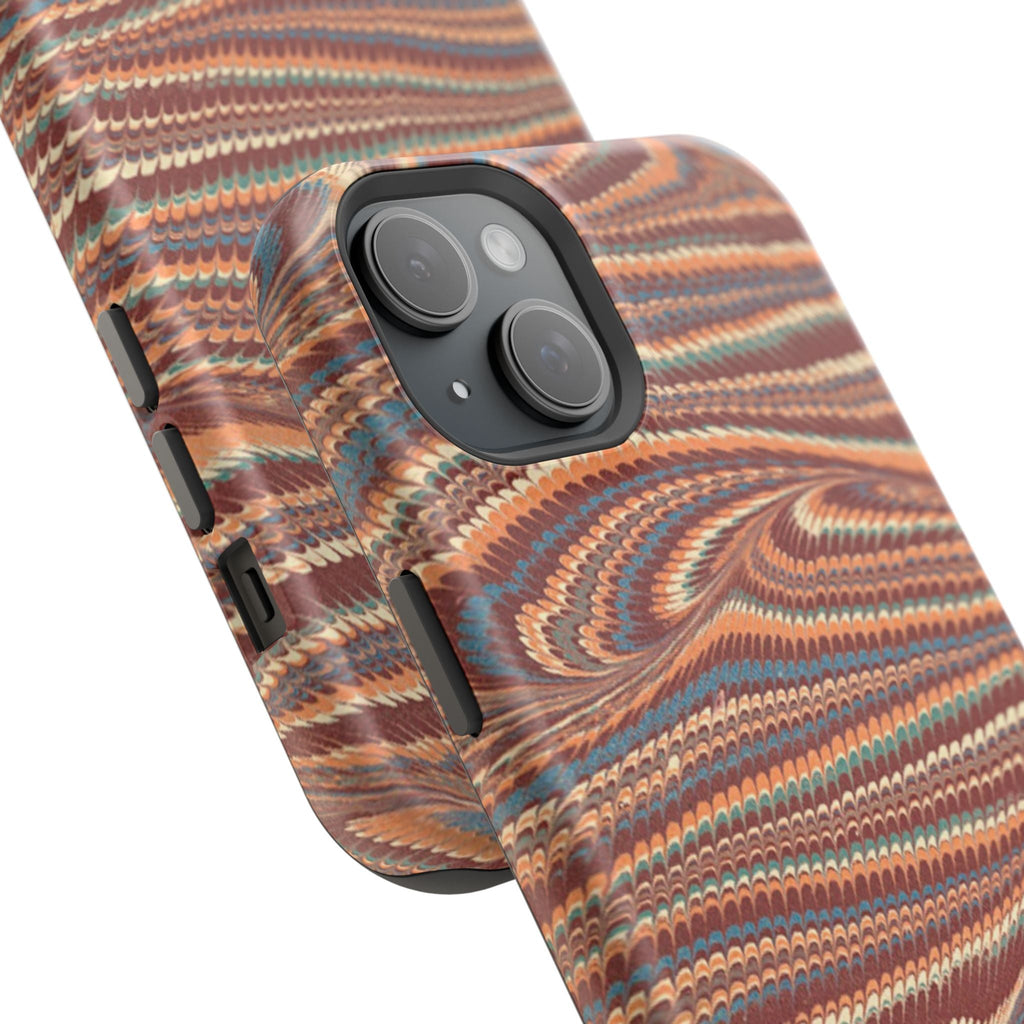 Neutrals Burgundy, Beige, Rust Hues Italian Vintage Marble Design Phone Case for Apple + Samsung