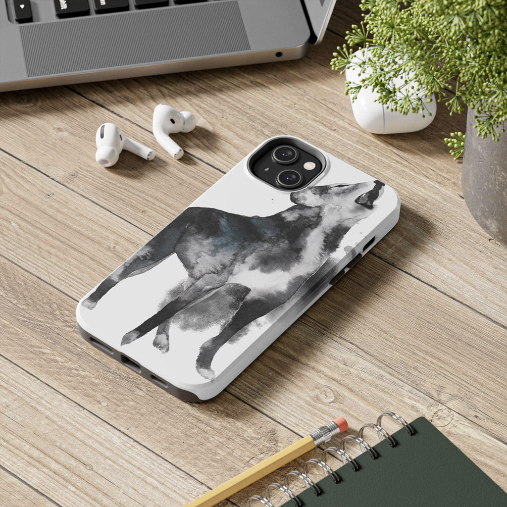 Black and White Dog Printed Tough Phone Cases