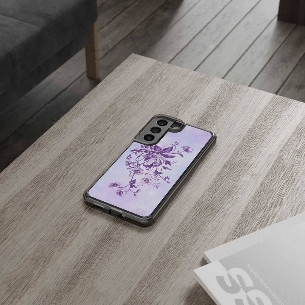 Floral design In Purple Clear Cases