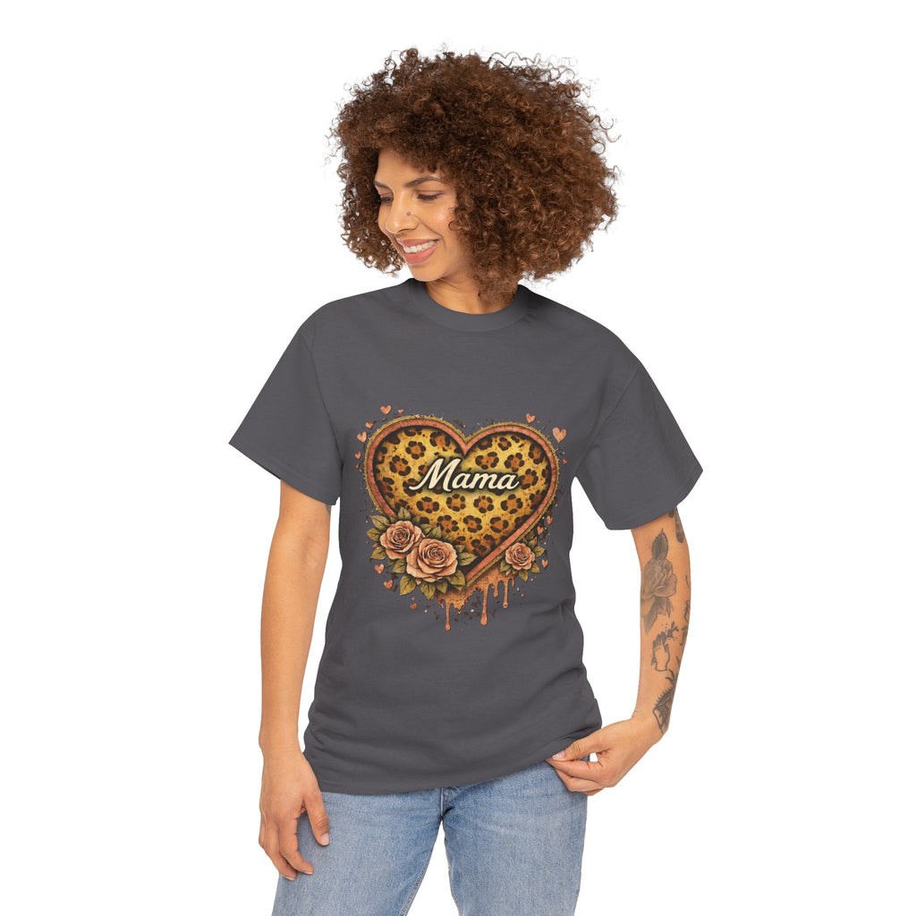 Mama Leopard Heart T-Shirt – Floral Tribal Mother's Day Tee