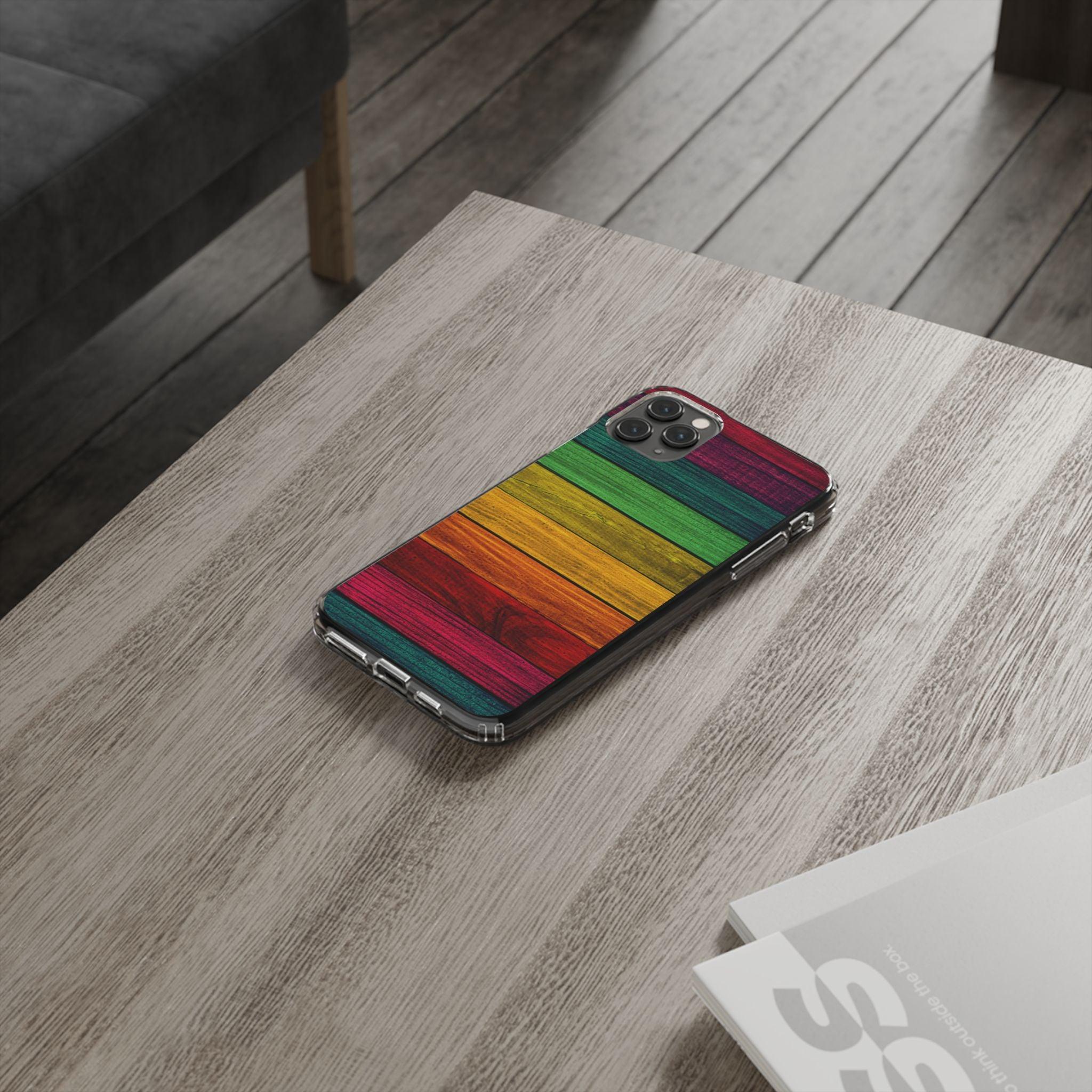 Rainbow On Woods Clear Cases