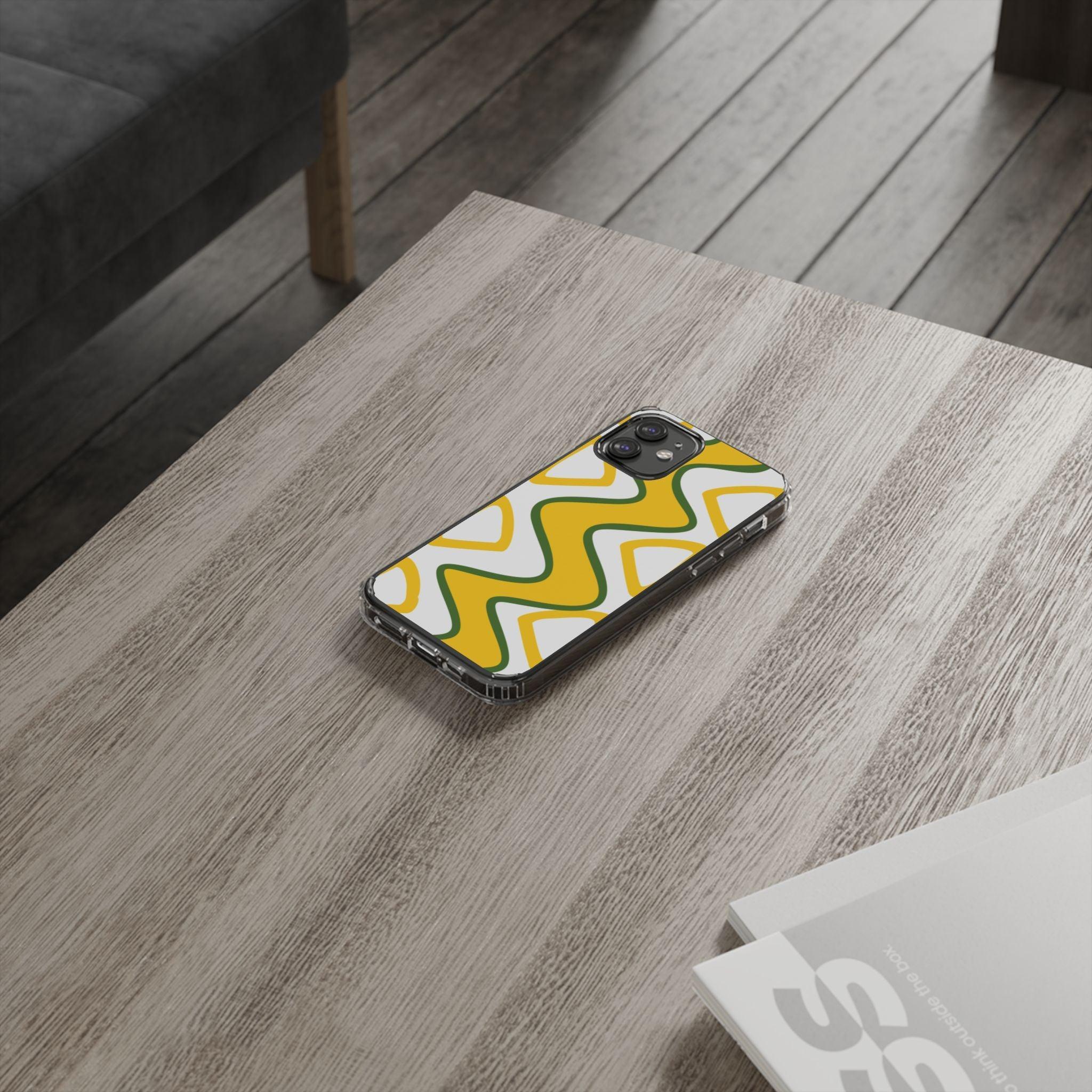 Bright Yellow Abstract With Shape Clear Cases