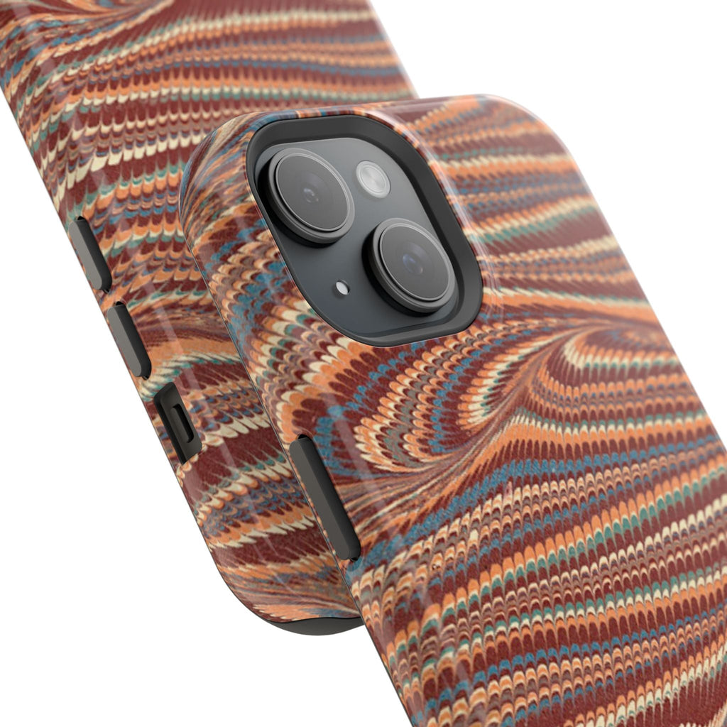 Neutrals Burgundy, Beige, Rust Hues Italian Vintage Marble Design Phone Case for Apple + Samsung