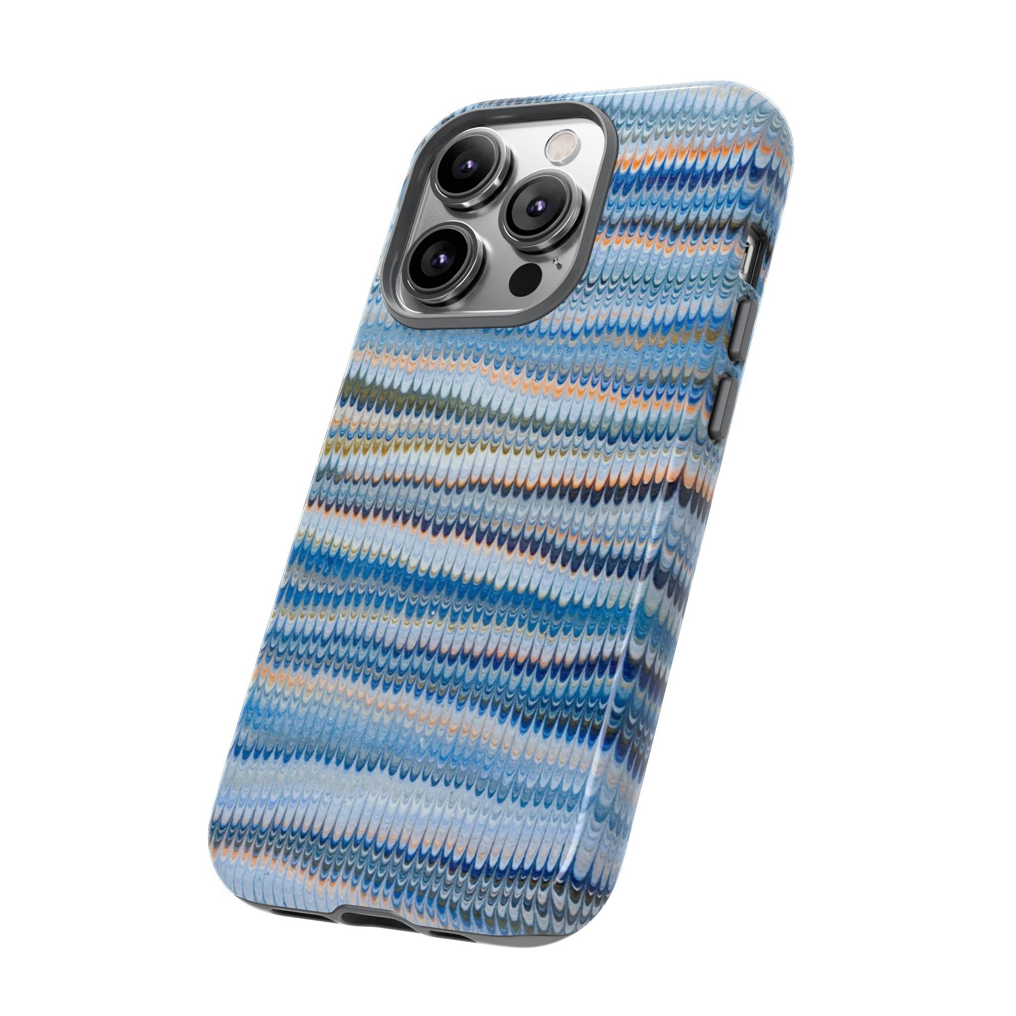 Blue Marbled Phone Cases iPhone 16 + Samsung + Apple + Google