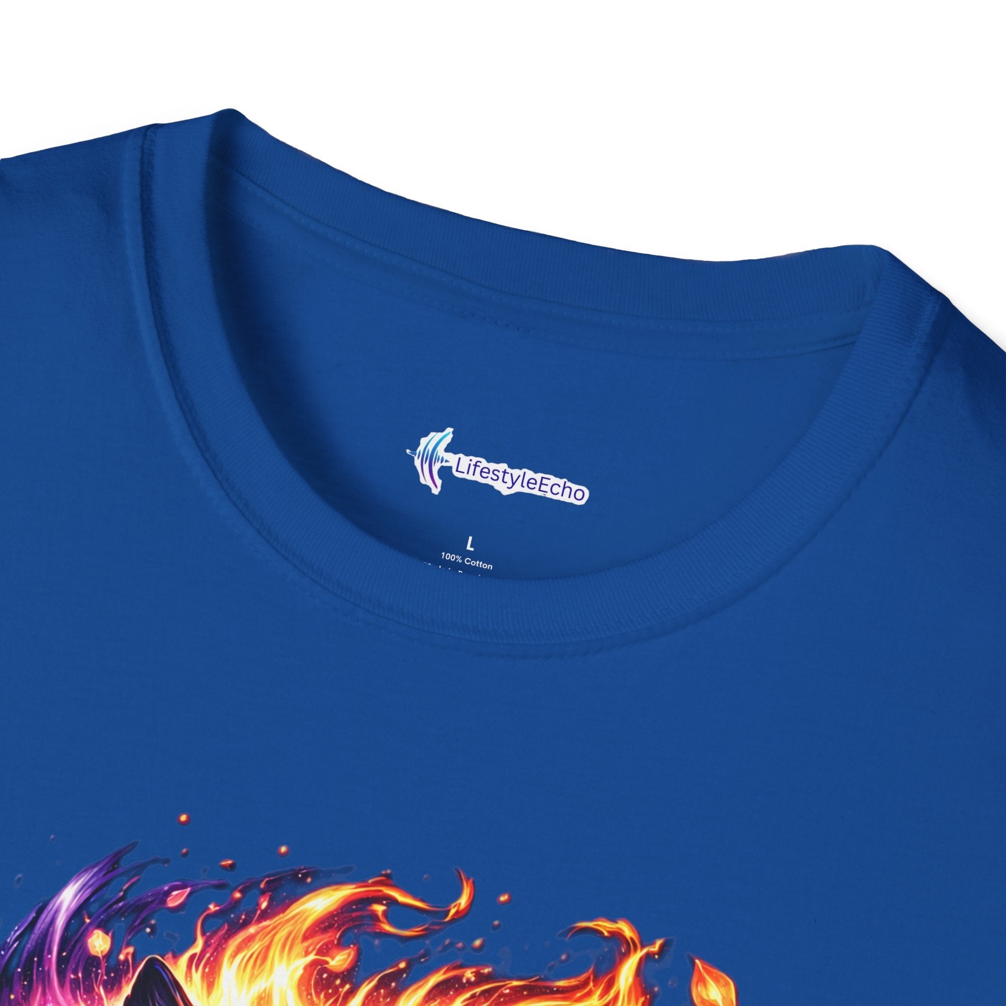Cosmic Fire Wolf T-Shirt — Vibrant Mystic Wolf Graphic Tee