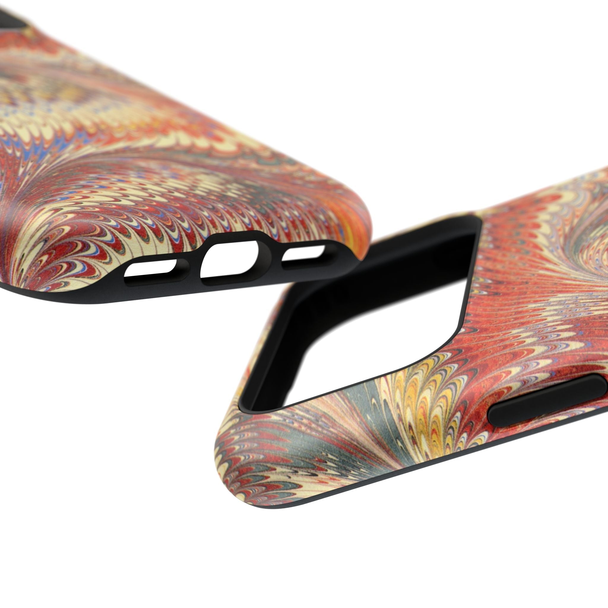 Rust and Gold Italian Vintage Marble Design Durable Phone Case for Apple + Samsung