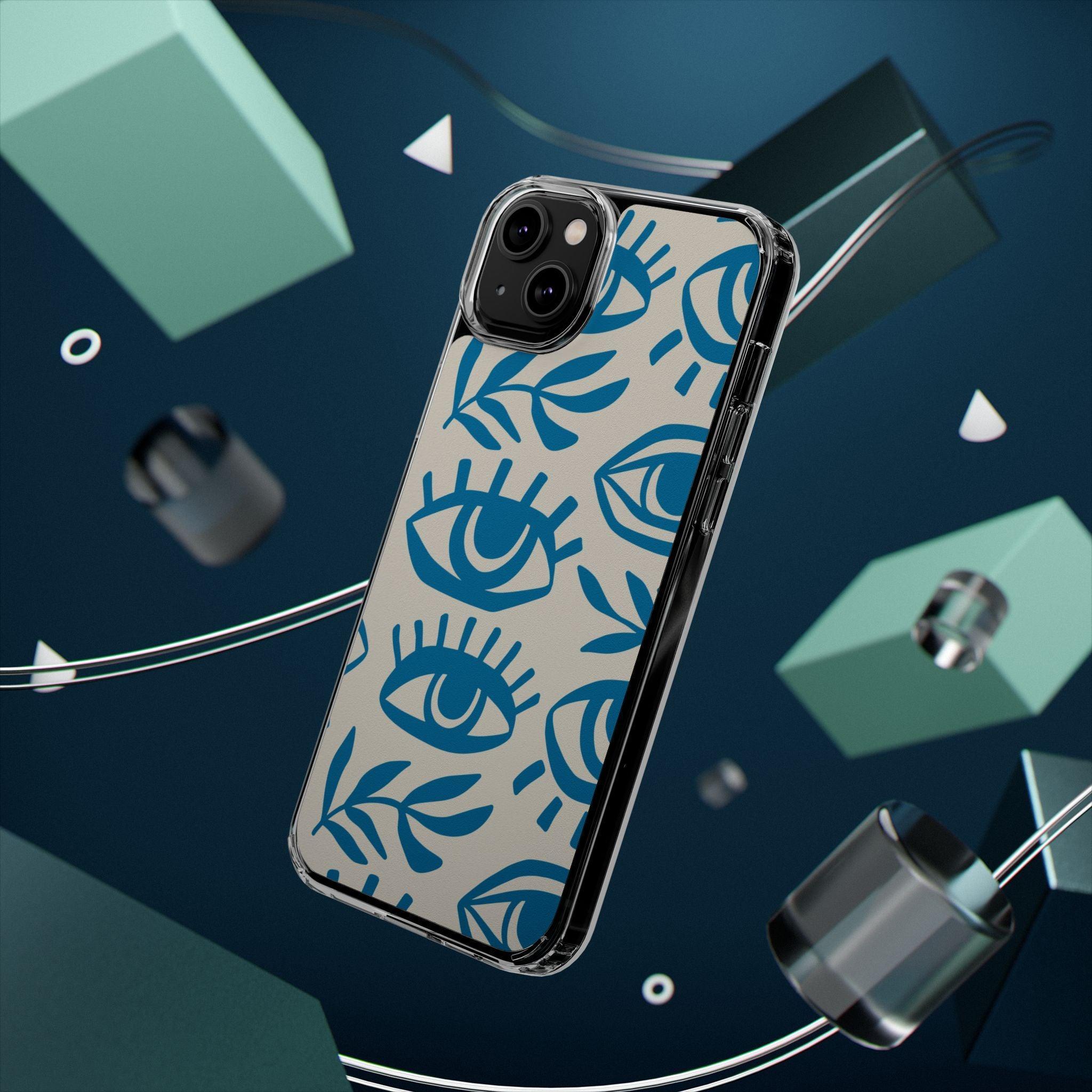 Eyes And Leaves  Pattern Clear Cases