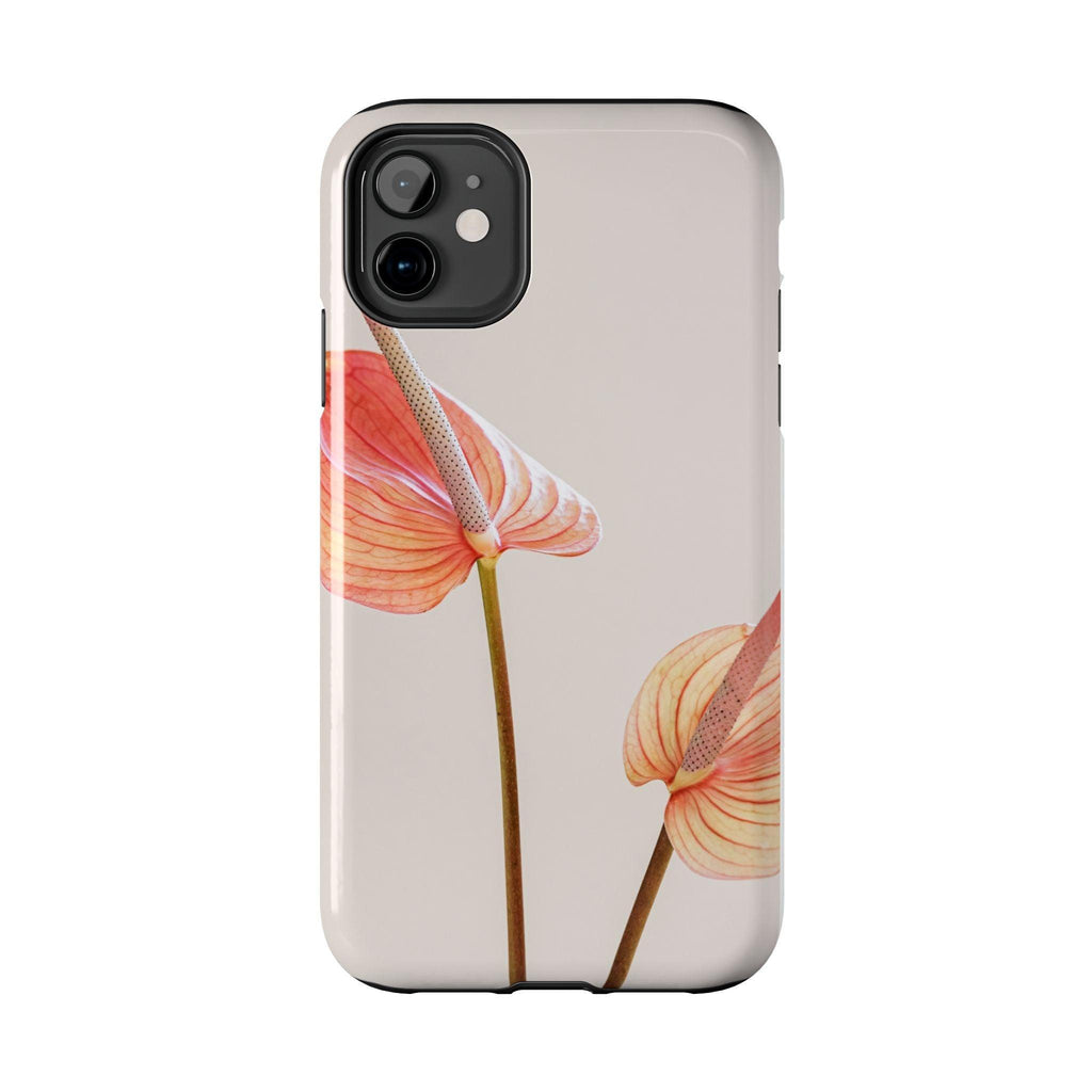 Orange Flower with Leaves Tough Phone Cases